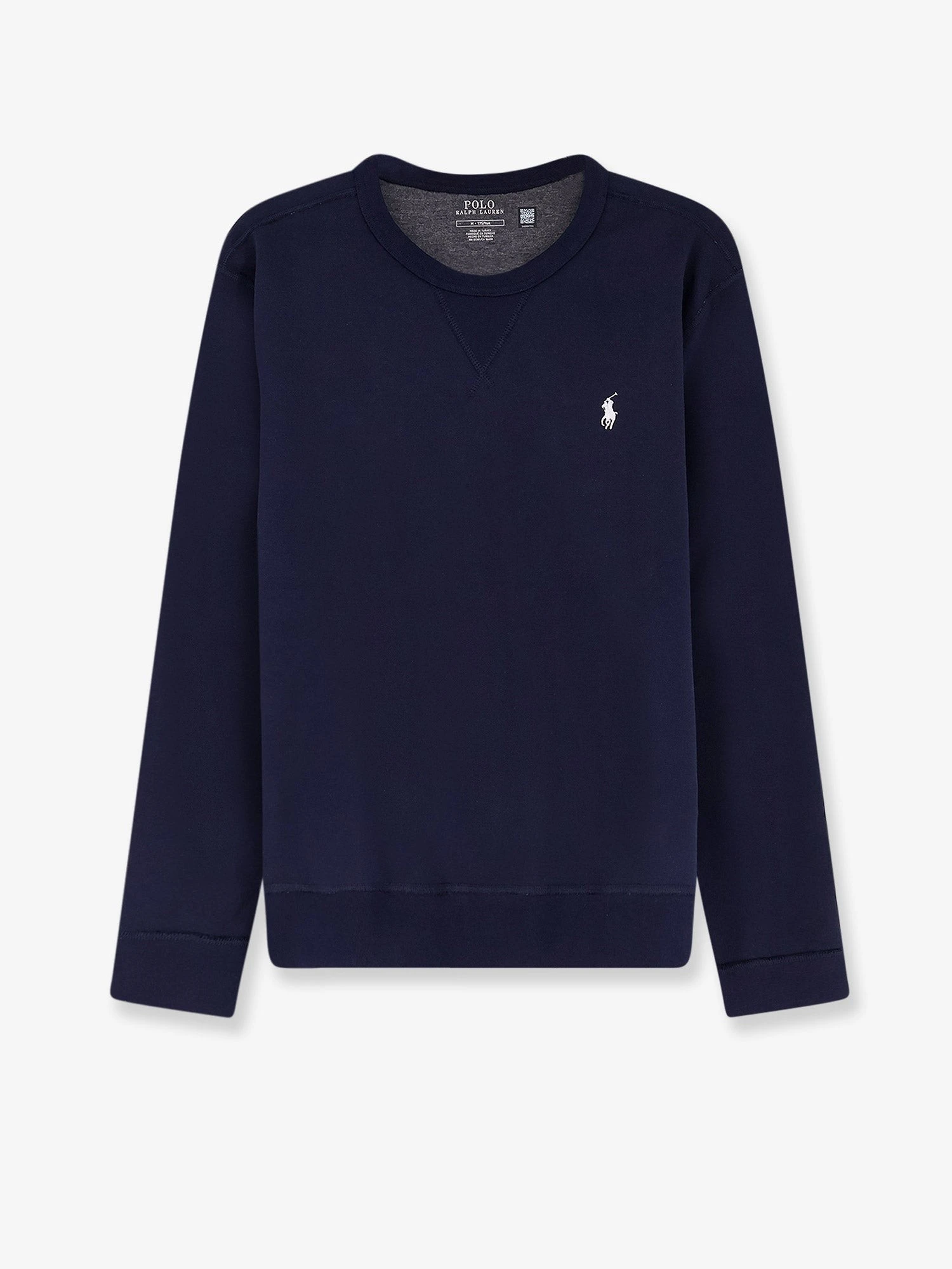 Cotton blend sweatshirt with front embroidered logo.webp