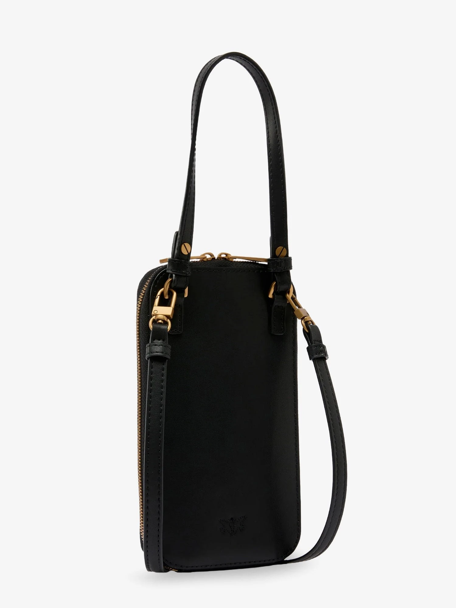 Leather smartphone case with metal Love Birds logo.webp