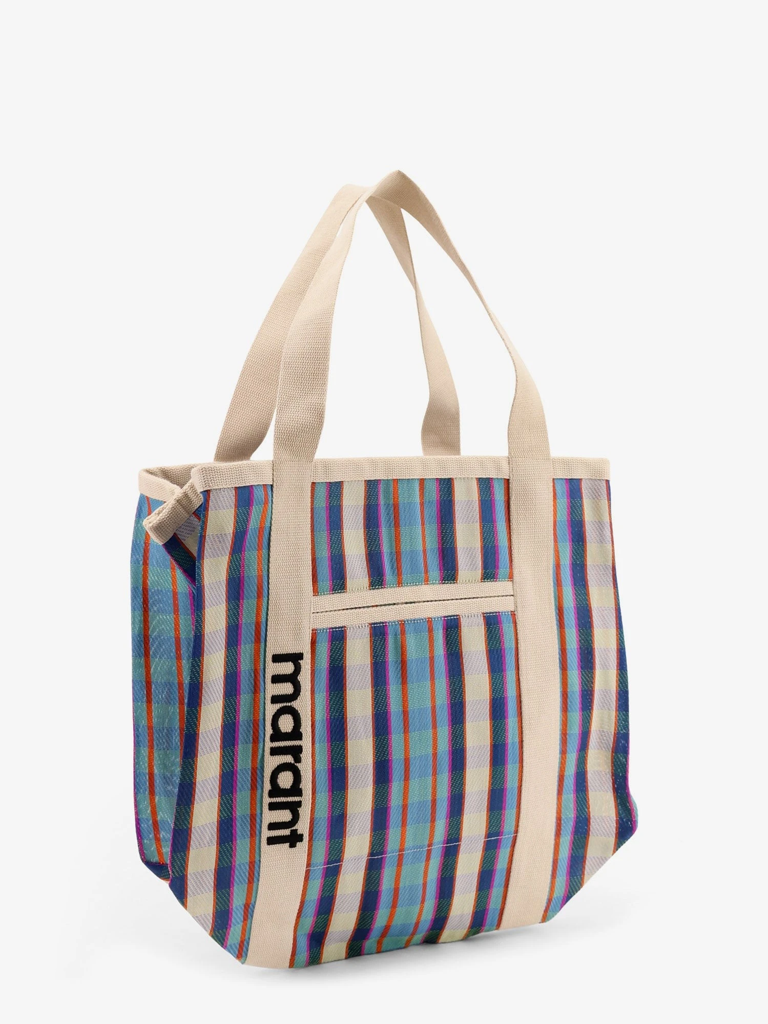 Darwen nylon shoulder bag with striped pattern.webp