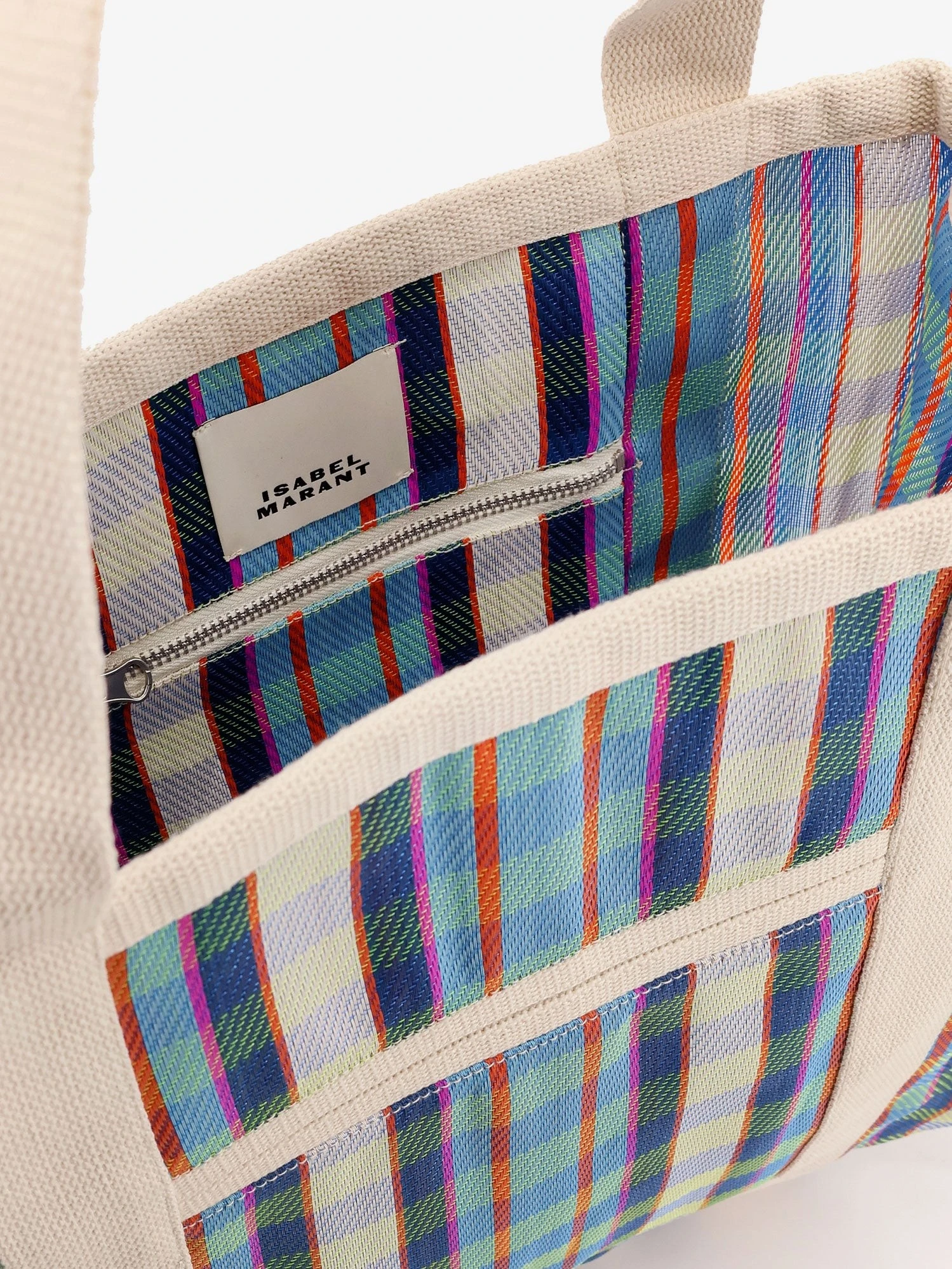 Darwen nylon shoulder bag with striped pattern.webp