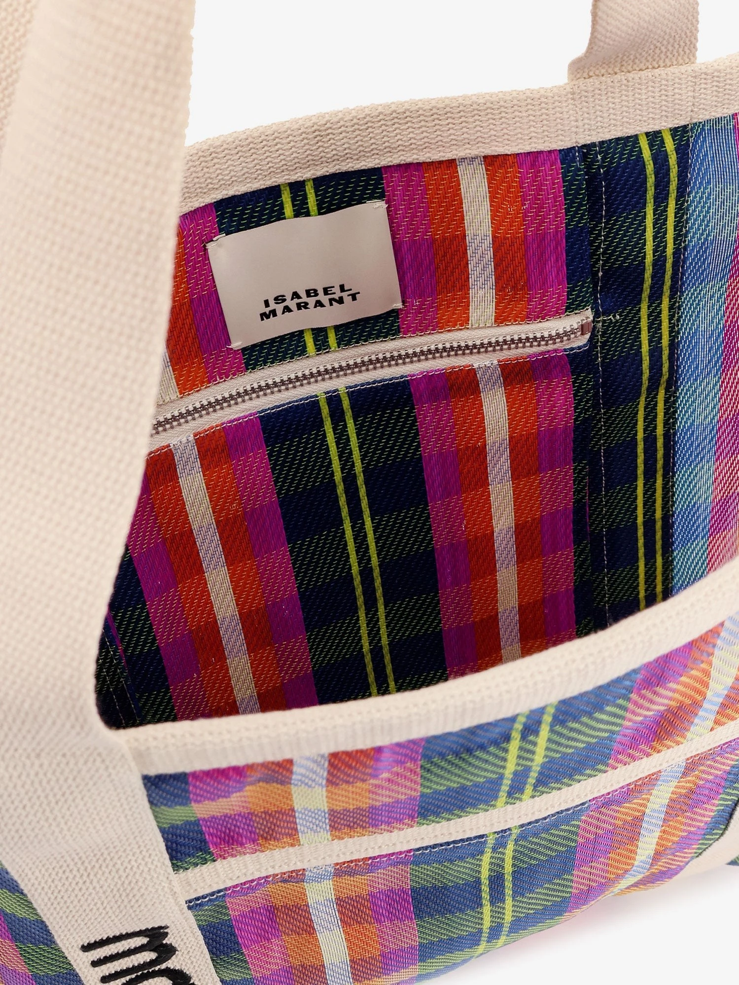 Darwen nylon shoulder bag with striped pattern.webp