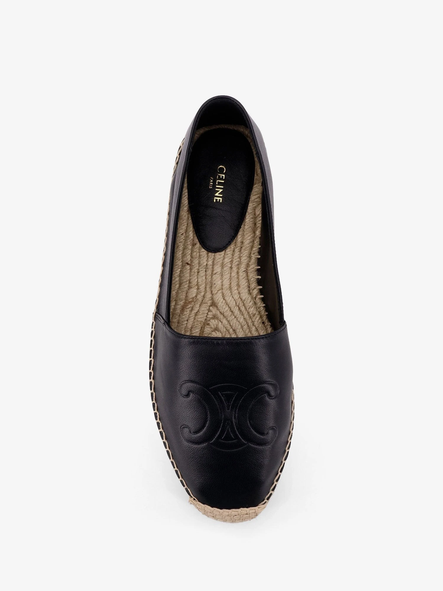 Leather espadrilles with Triomphe detail.webp