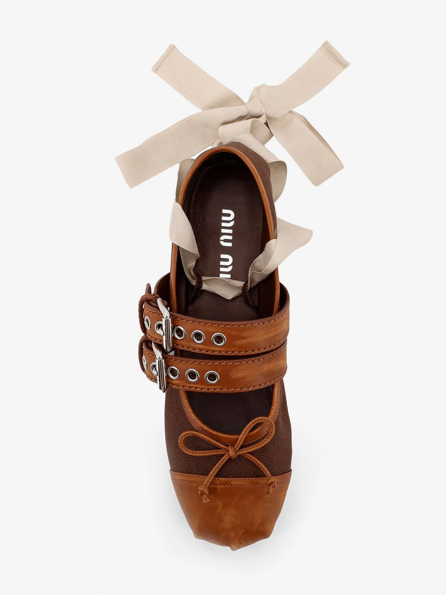 Canvas and leather blend ballerinas.webp