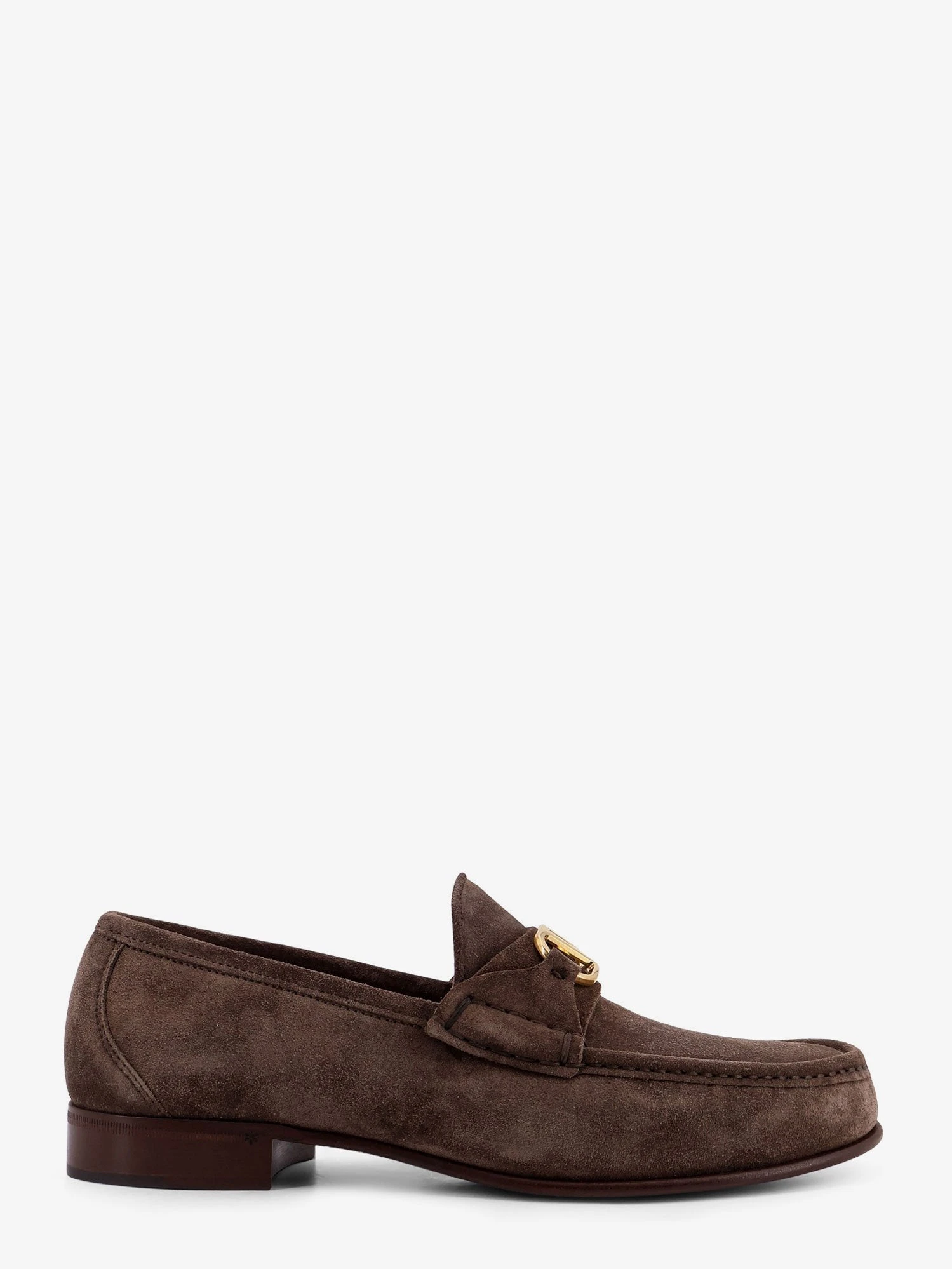 Suede loafers with metal VLogo Signature.webp