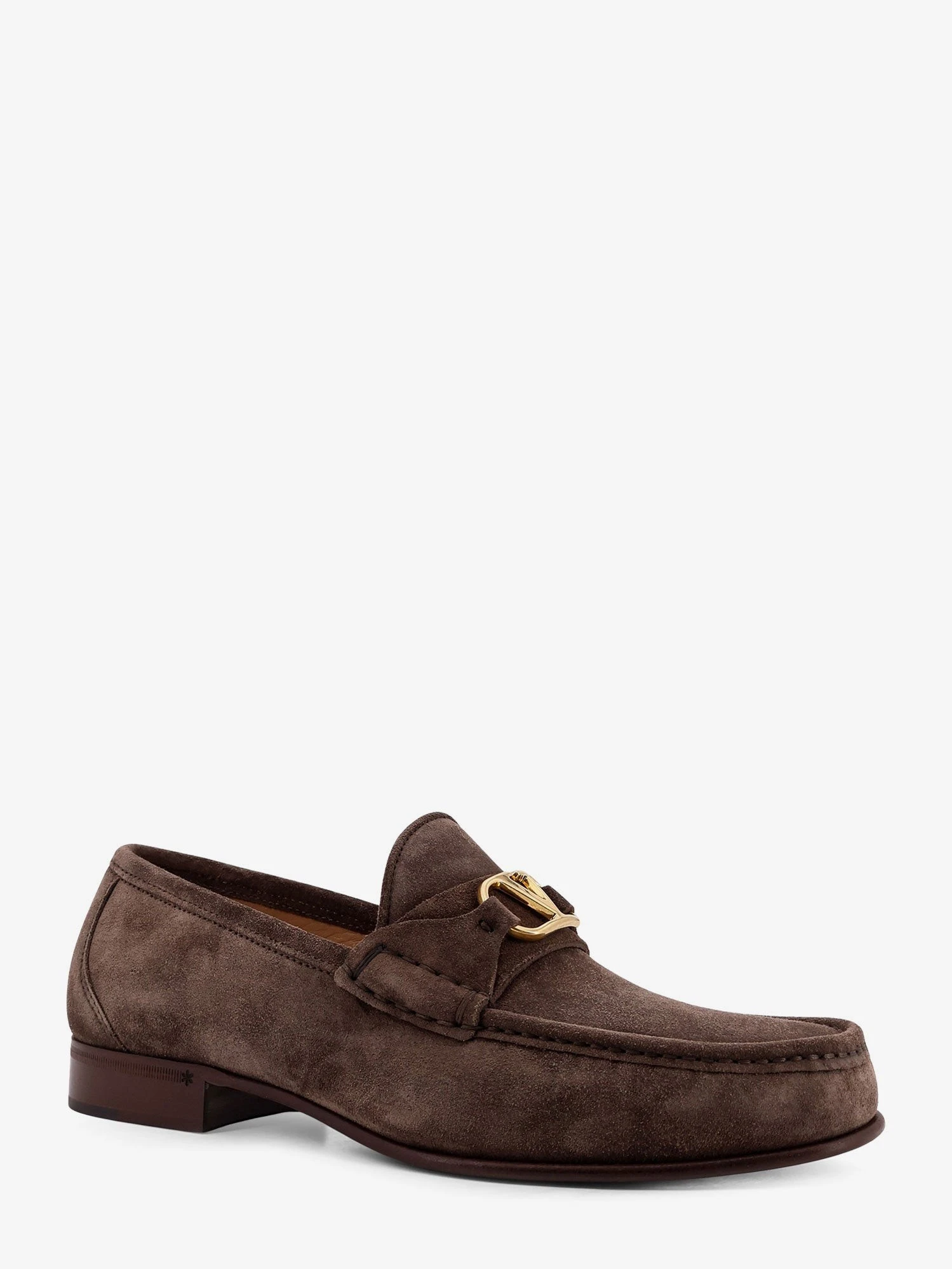 Suede loafers with metal VLogo Signature.webp