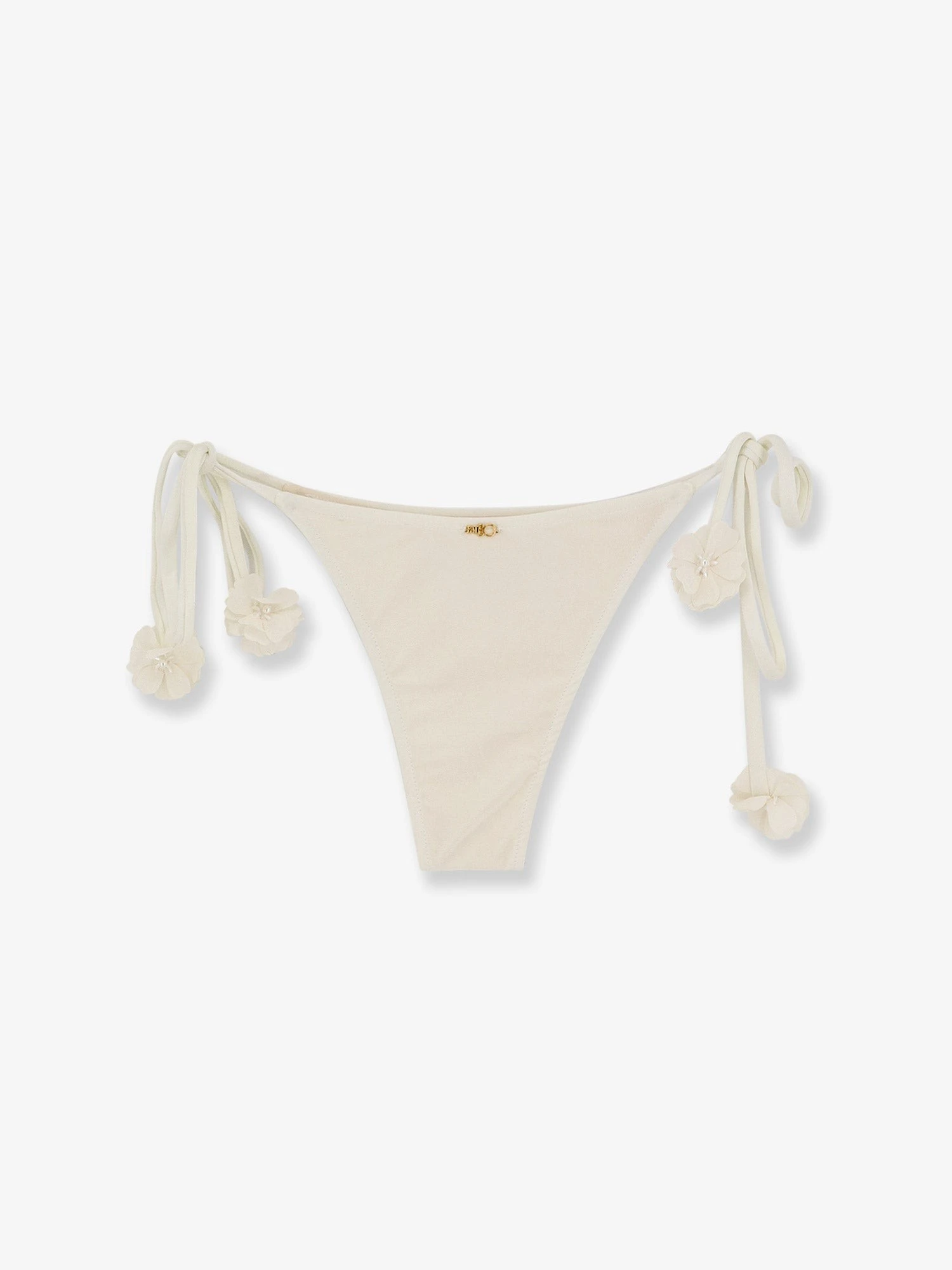 Nylon bikini bottoms with floral detail.webp