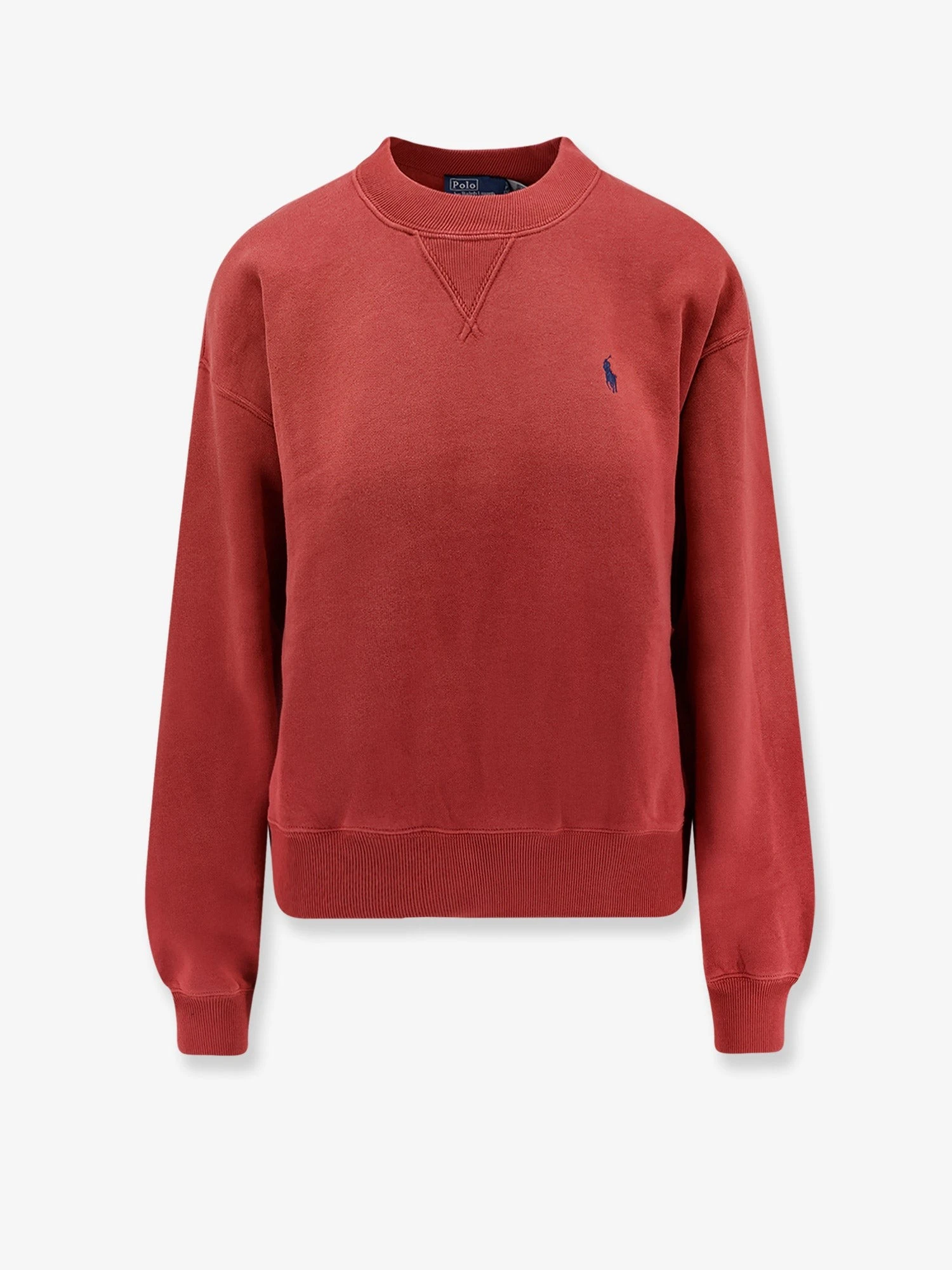 Cotton blend sweater with embroidered logo on the front.webp