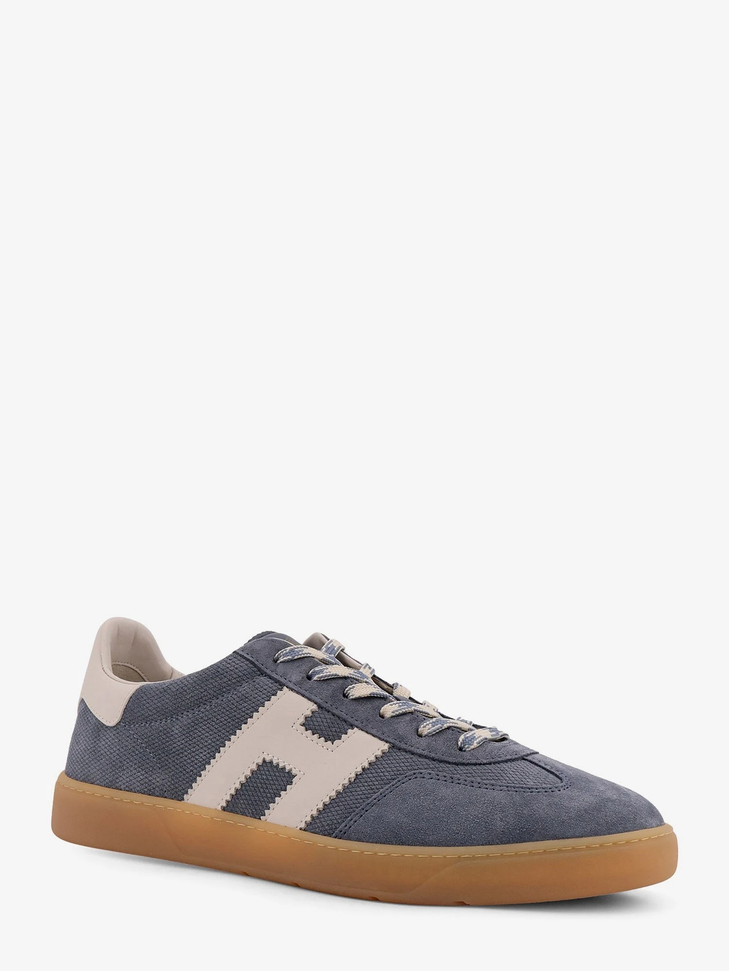 Suede sneakers with side logo.webp