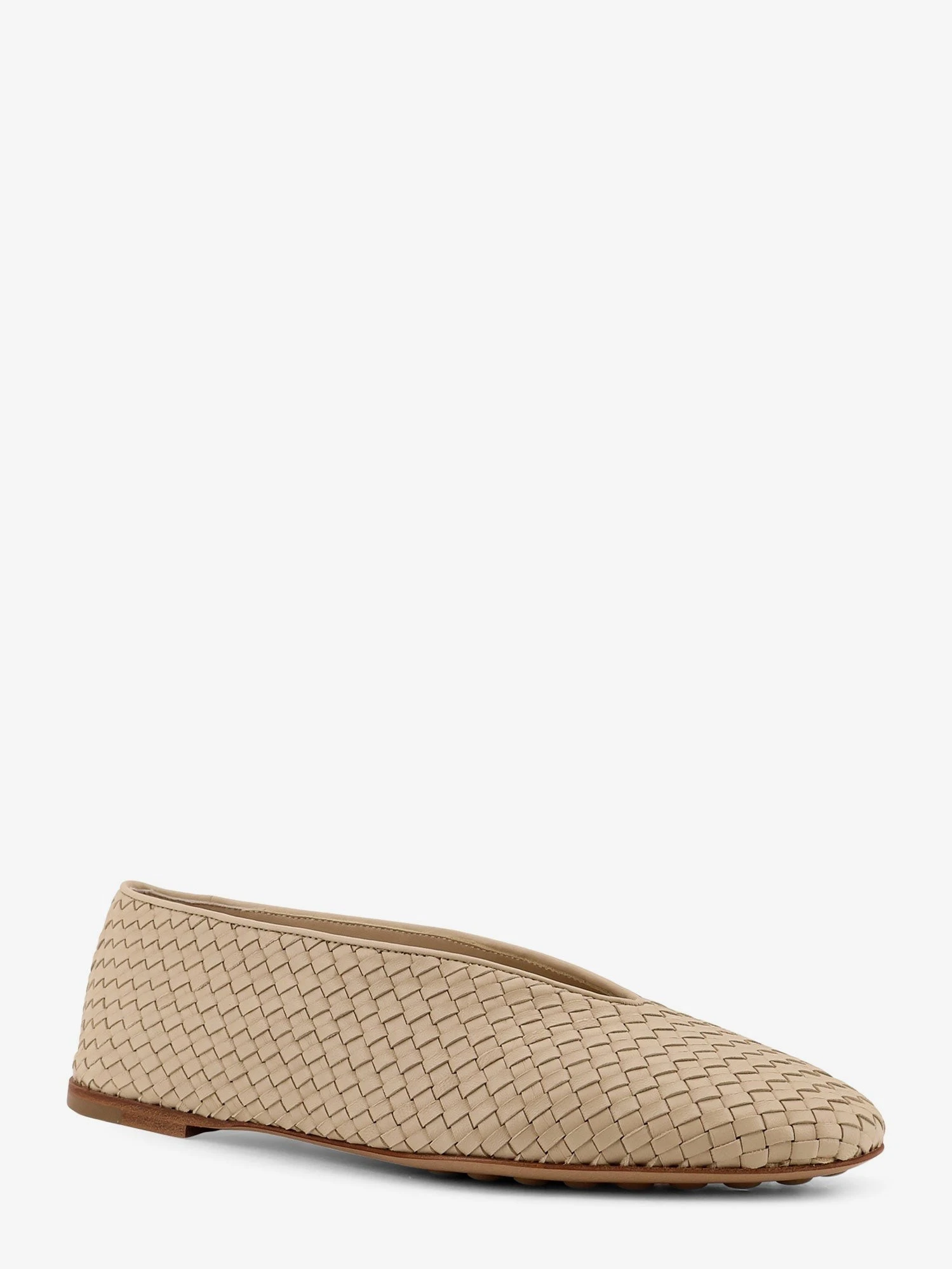 Rosa Flat leather ballerinas with Intrecciato motif.webp