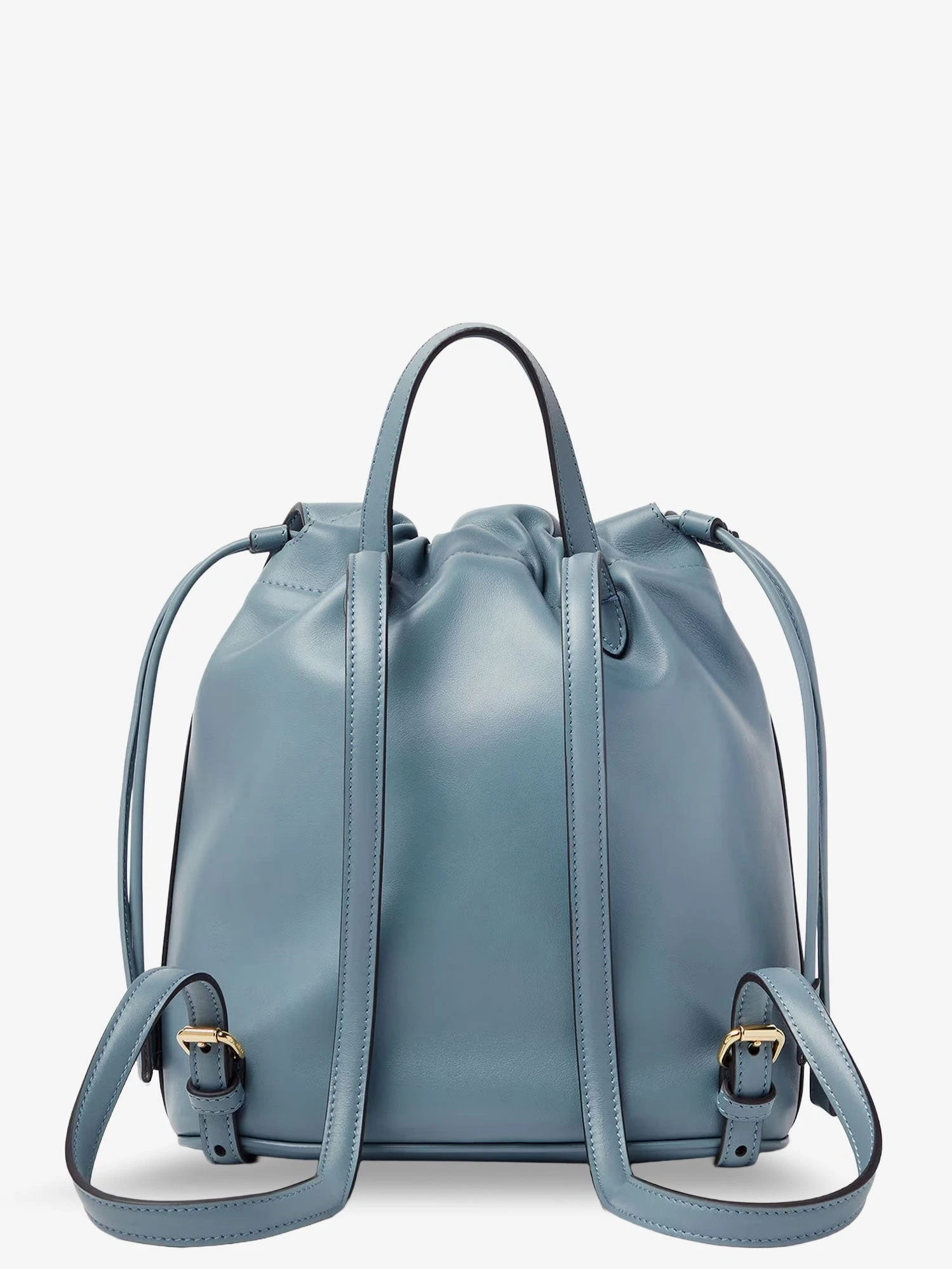 Leather backpack with metal FF logo detail
