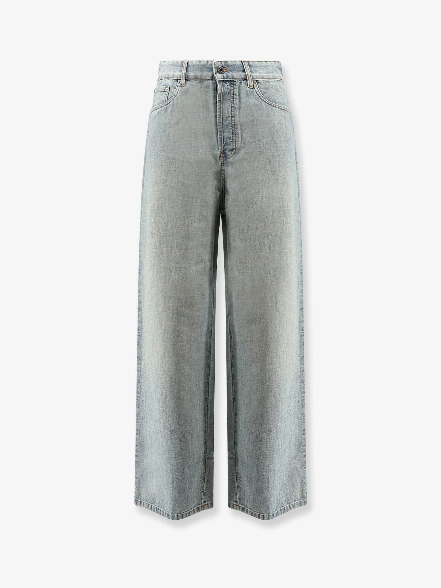 Cotton Jeans with Logo Lettering embroidery.webp