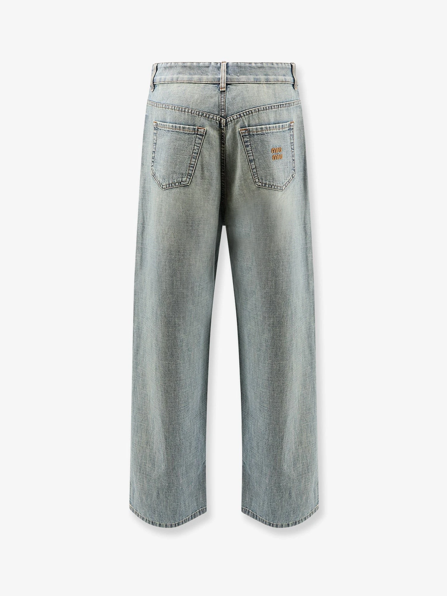 Cotton Jeans with Logo Lettering embroidery.webp