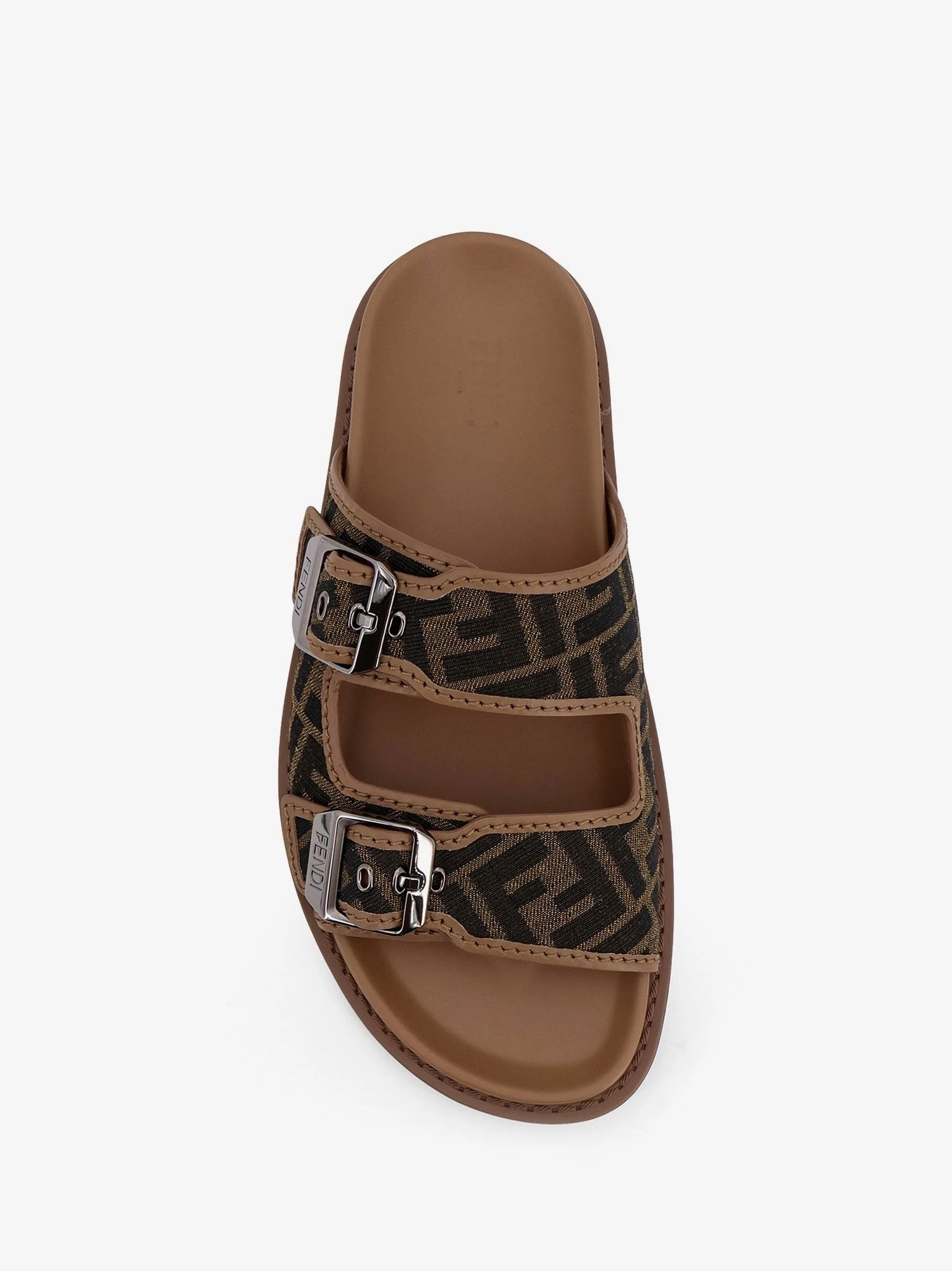 Feel sandals in FF jacquard fabric.webp