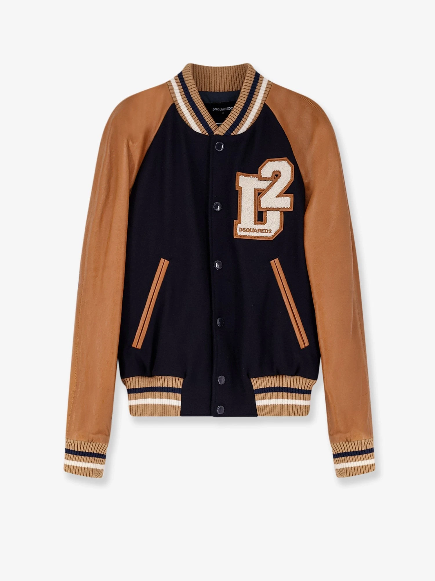 D2 Varsity wool and leather bomber.webp