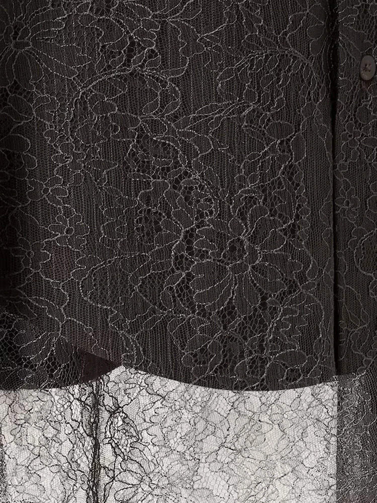 Pinstriped wool shirt with lace insert.webp