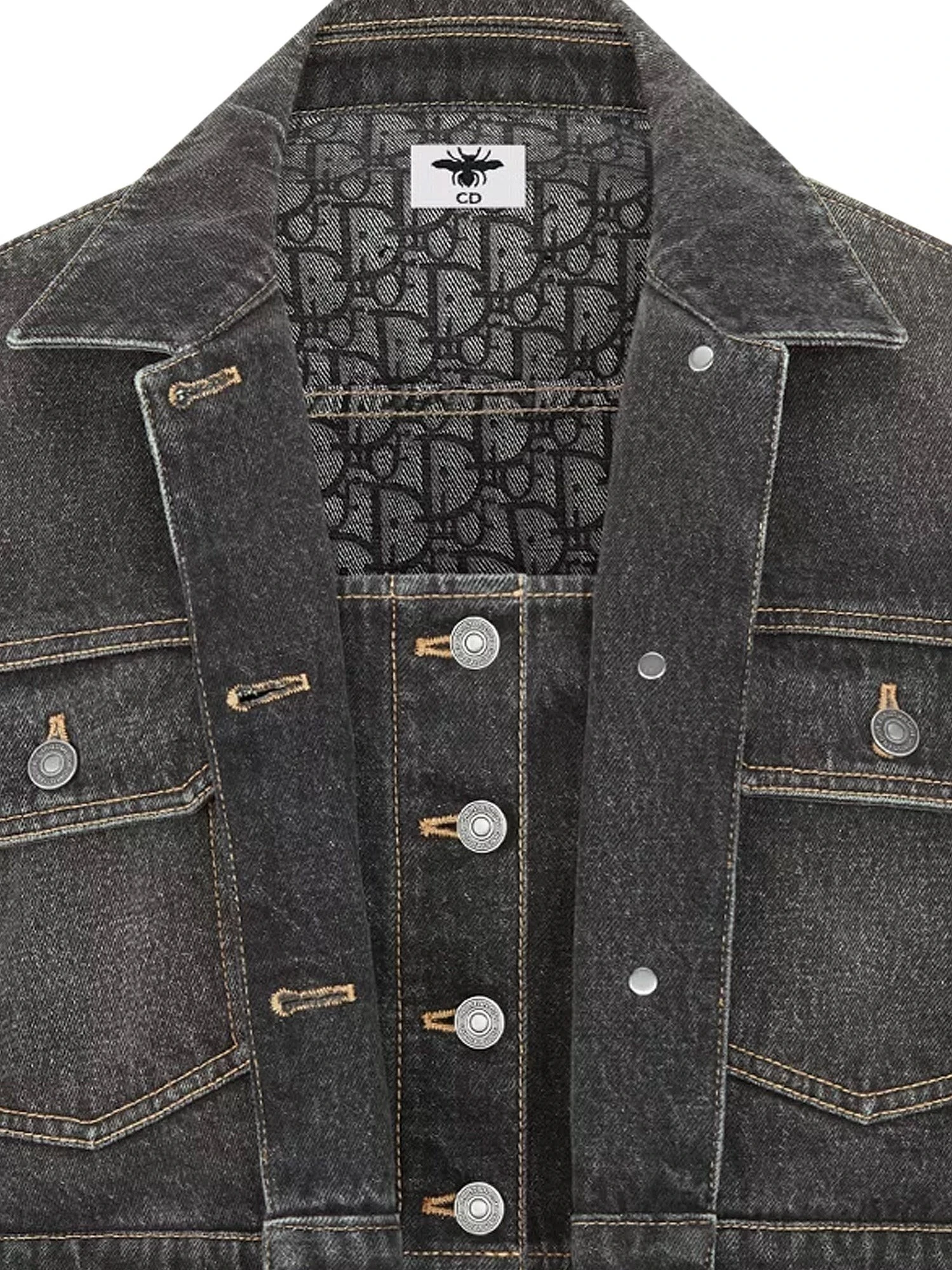 Denim jacket with bustier detail.webp