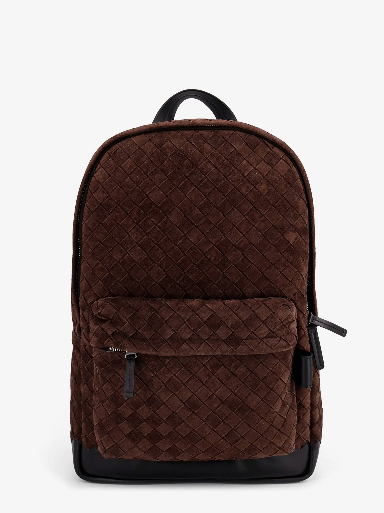 Suede backpack with Intrecciato motif.webp