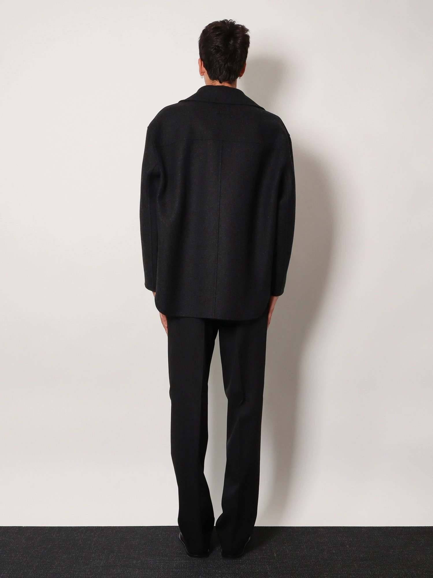 Double-breasted wool felt peacoat.webp