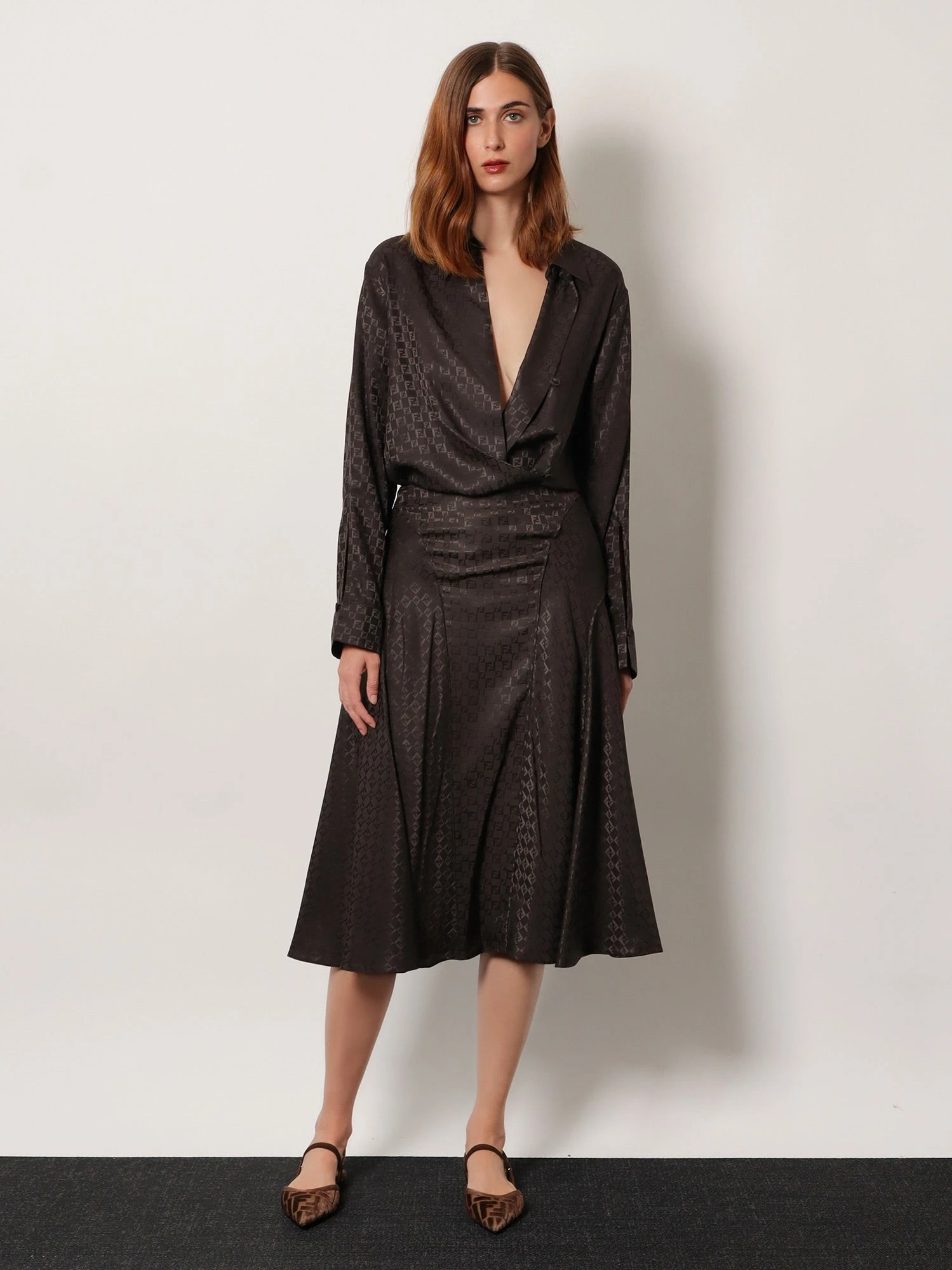 Midi FF jacquard silk skirt.webp