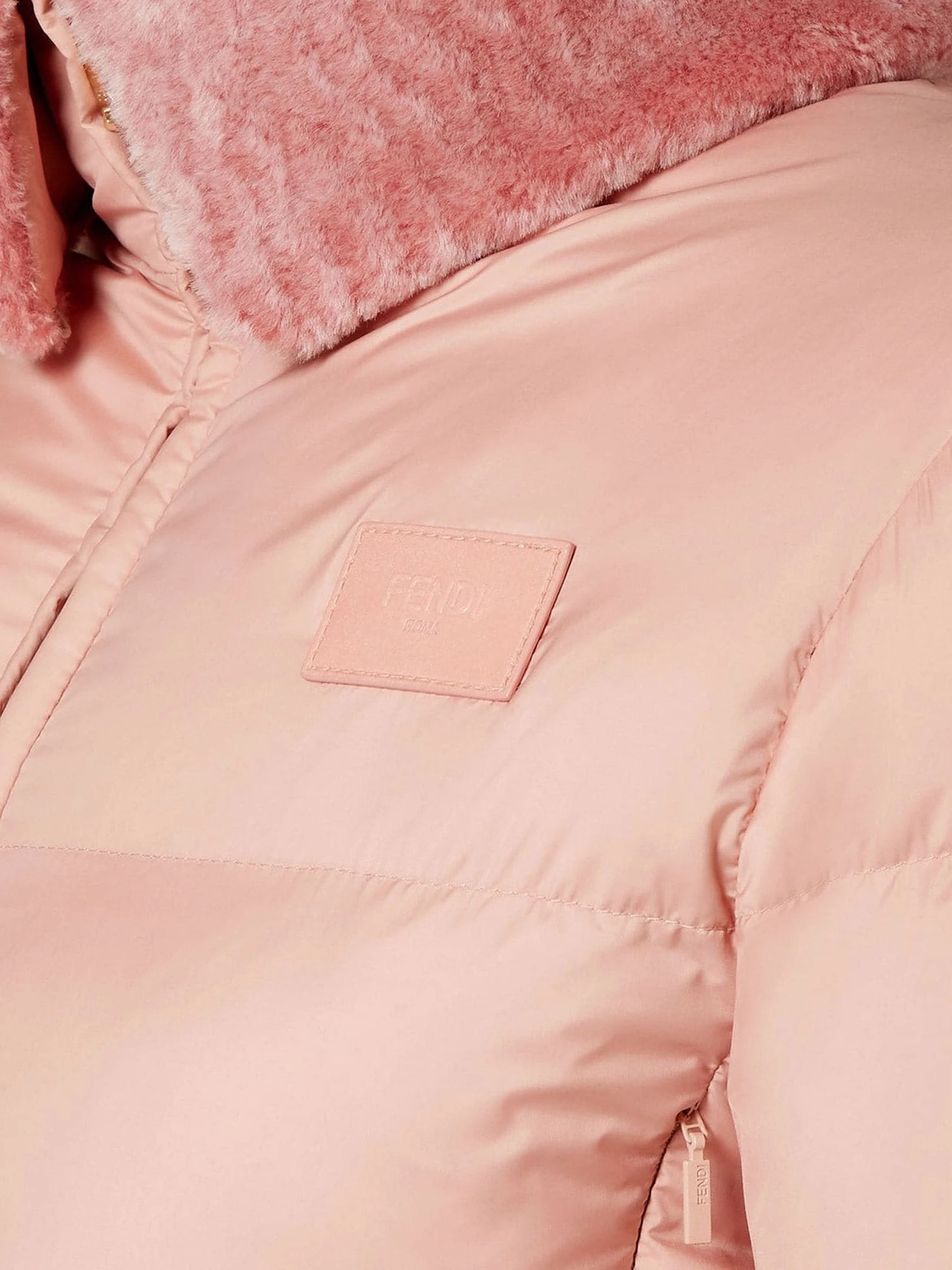 Technical fabric and shearling down jacket.webp