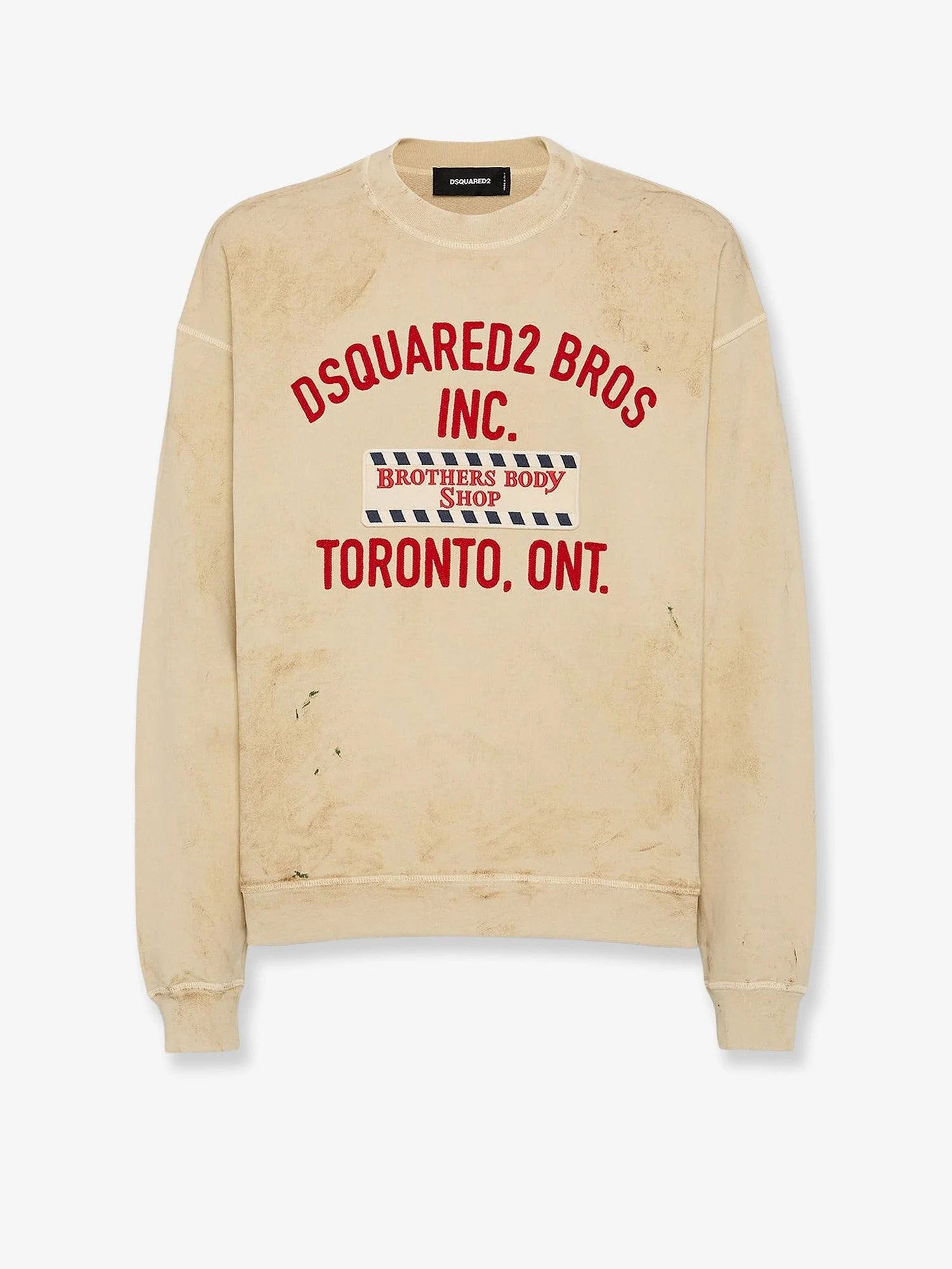 Cotton sweatshirt with distressed effect.webp