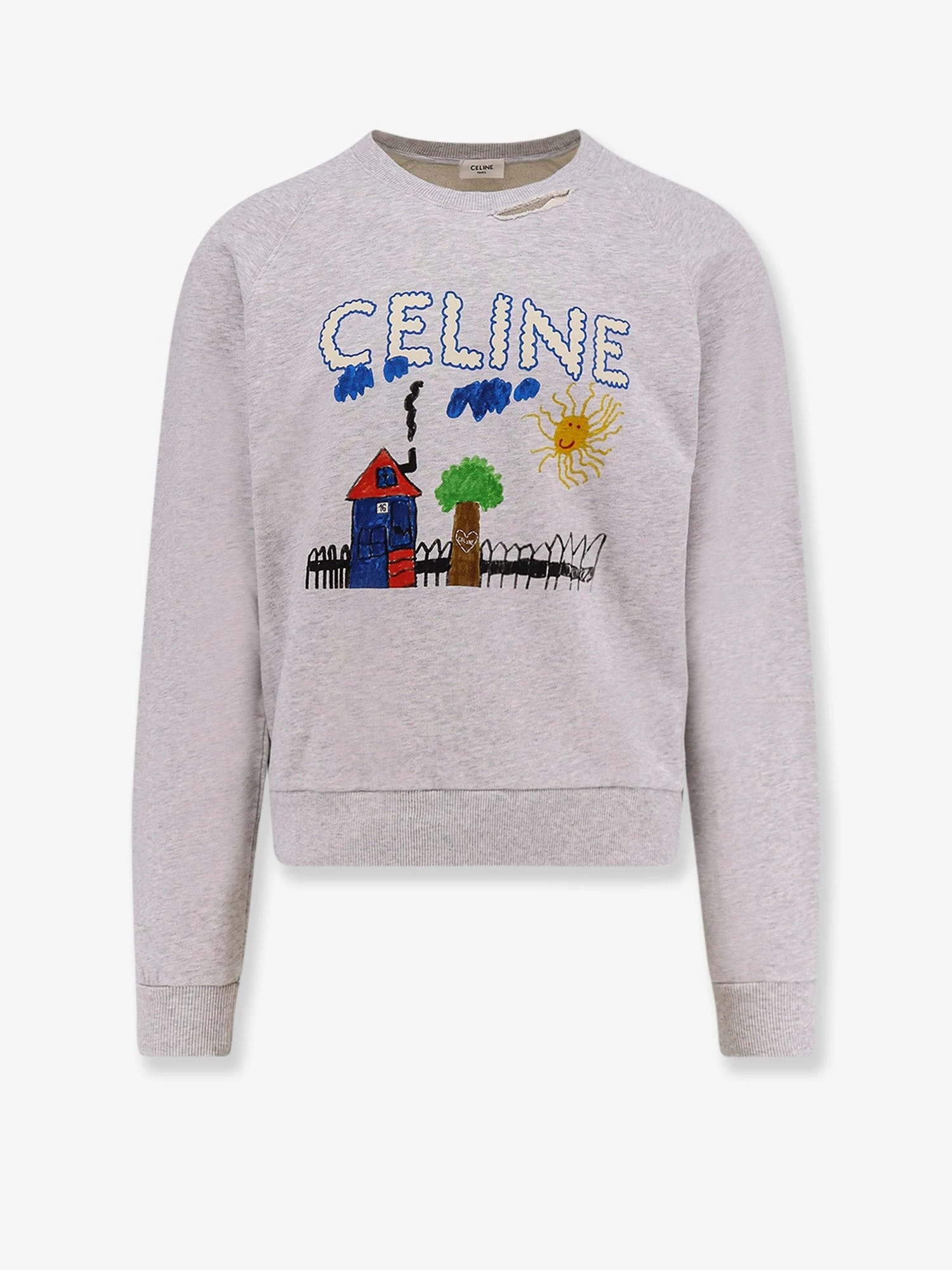 Cotton sweatshirt with multicolor print.webp
