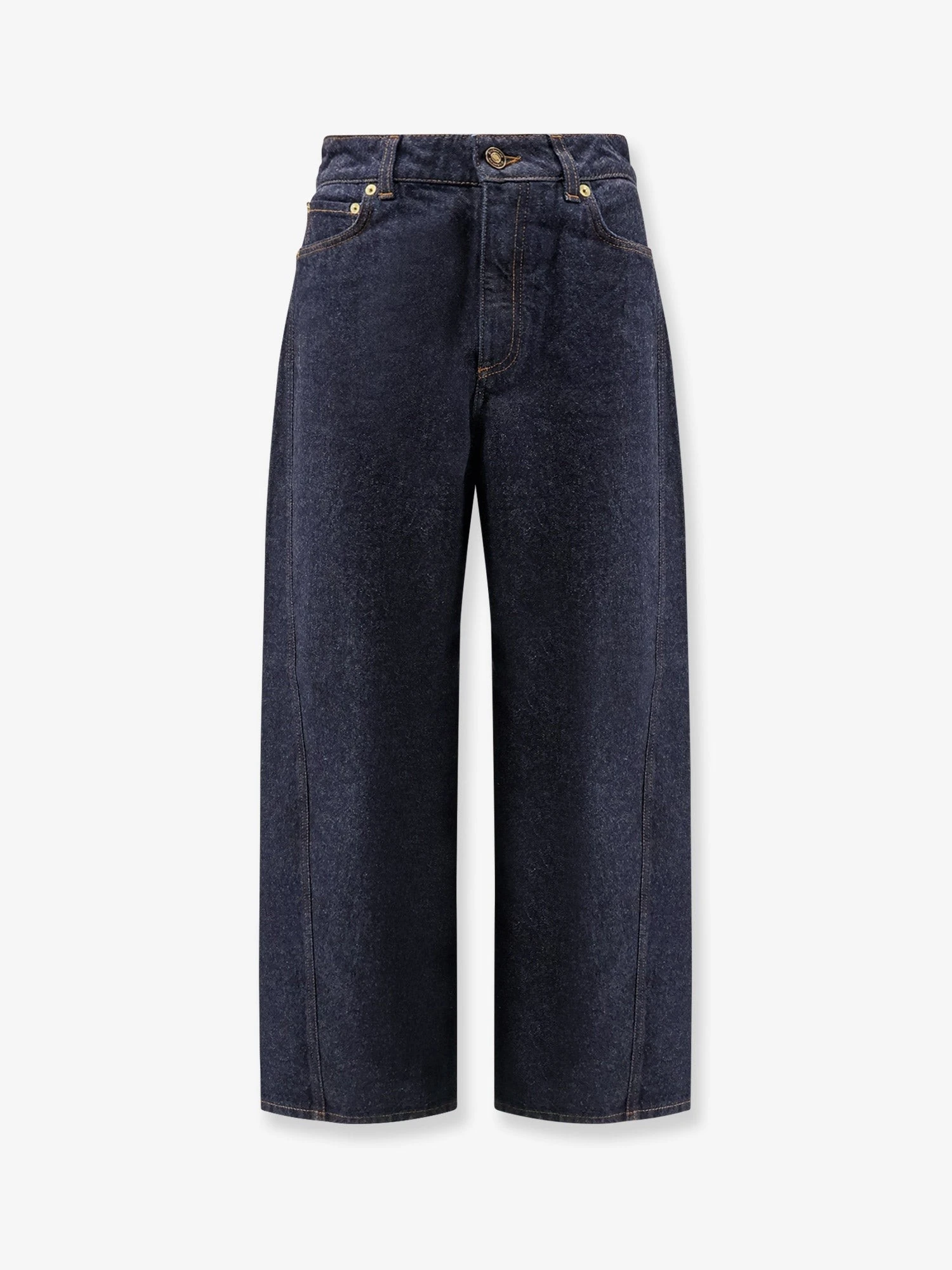 Twisted dark blue denim jeans.webp