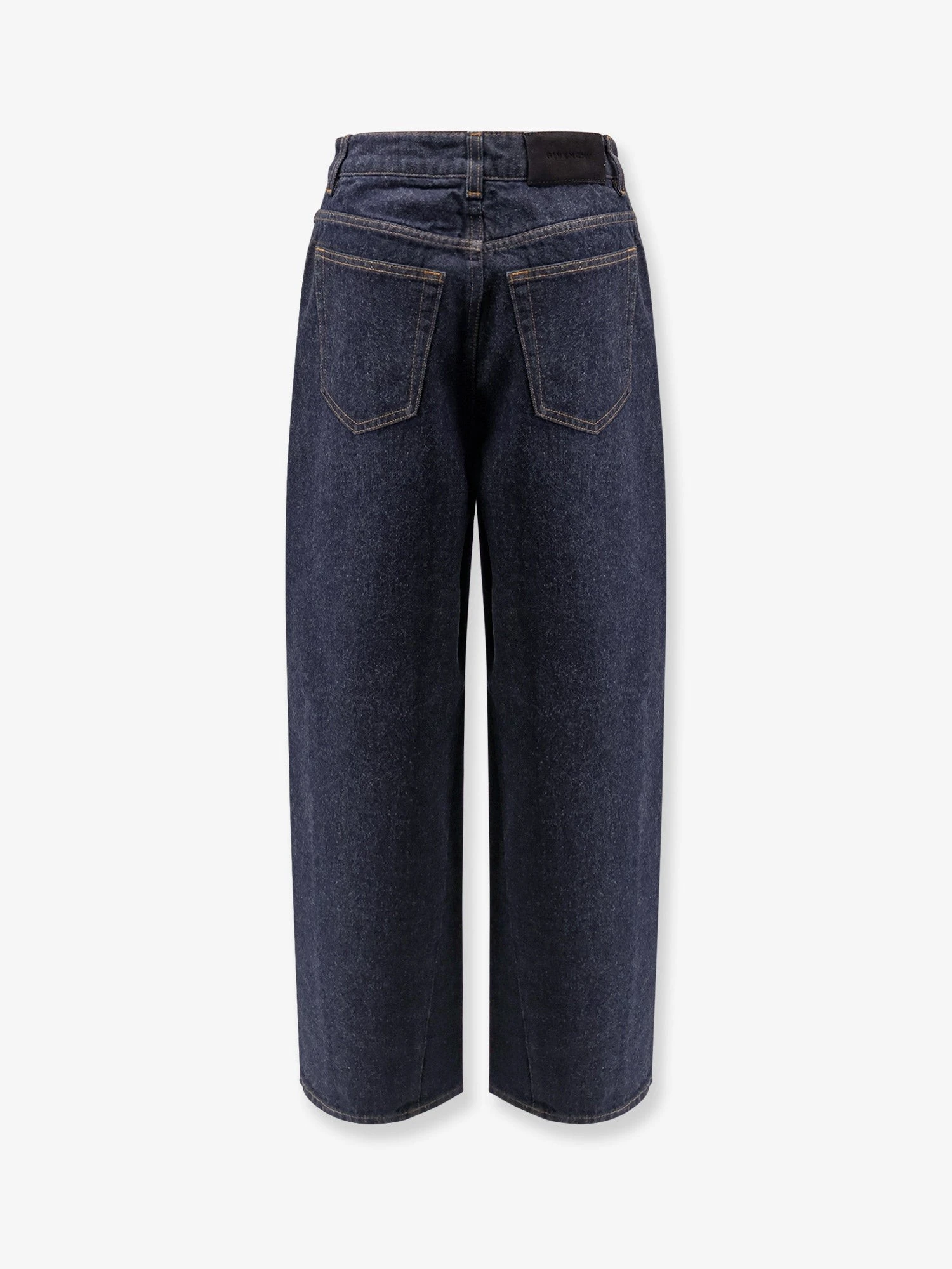 Twisted dark blue denim jeans.webp