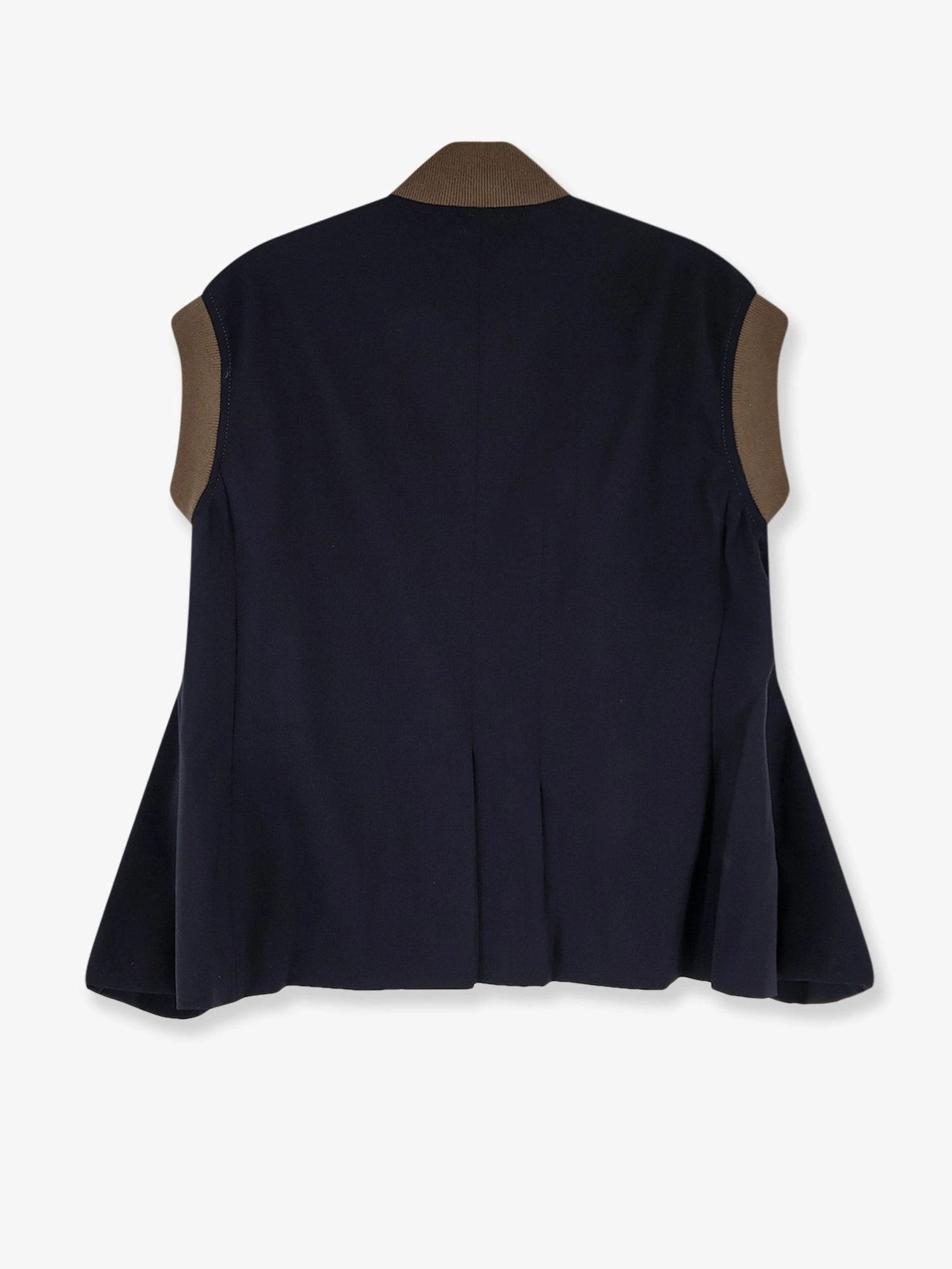 Nylon jacket with fabric insert on the back.webp