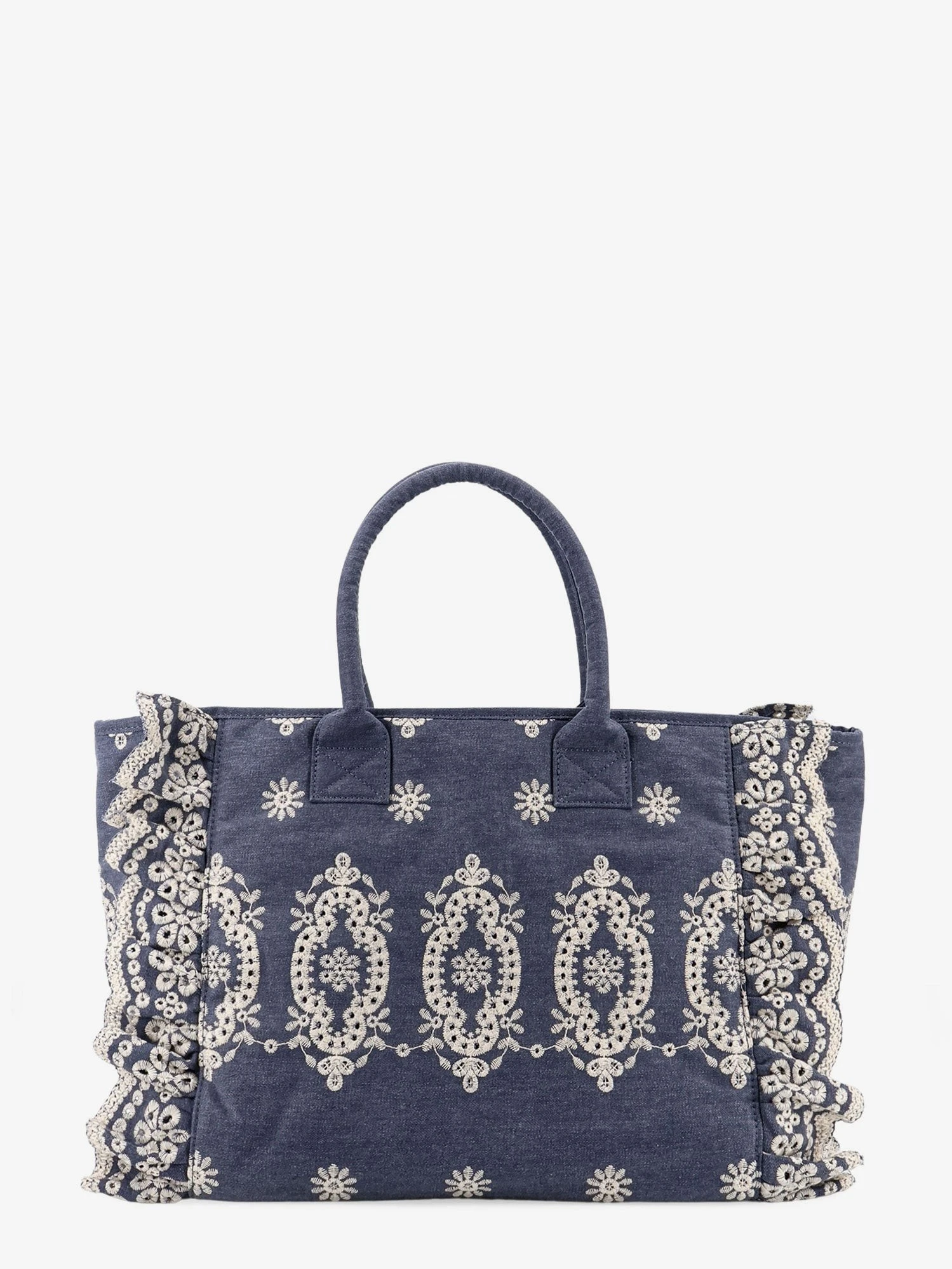 Vanity Volant canvas handbag with Sangallo embroidery.webp