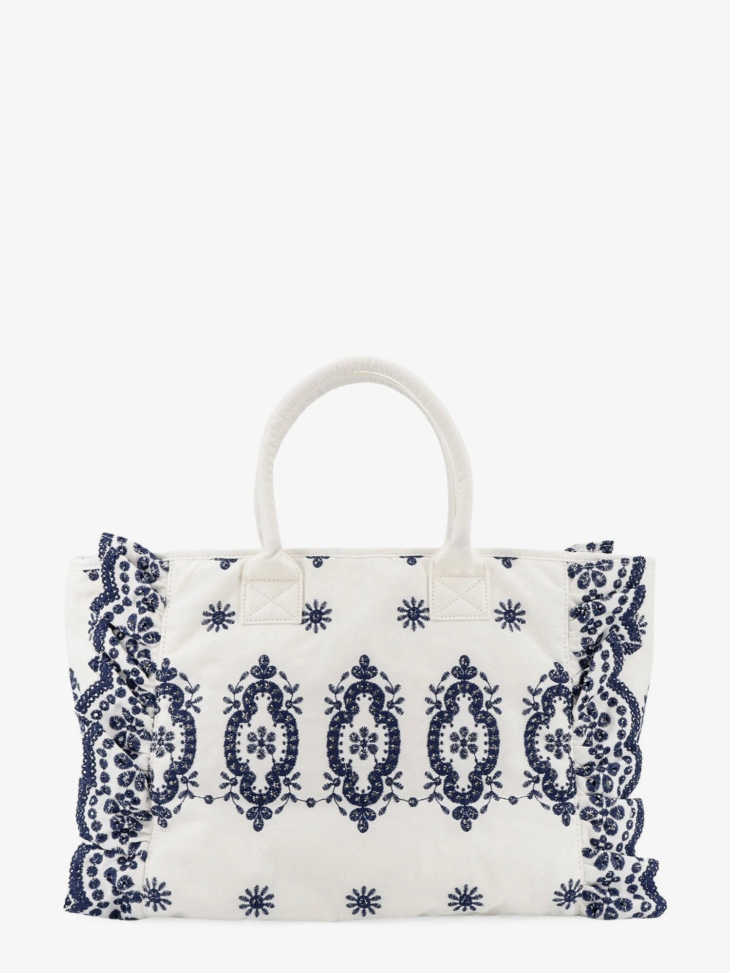 Vanity Volant canvas handbag with Sangallo embroidery.webp