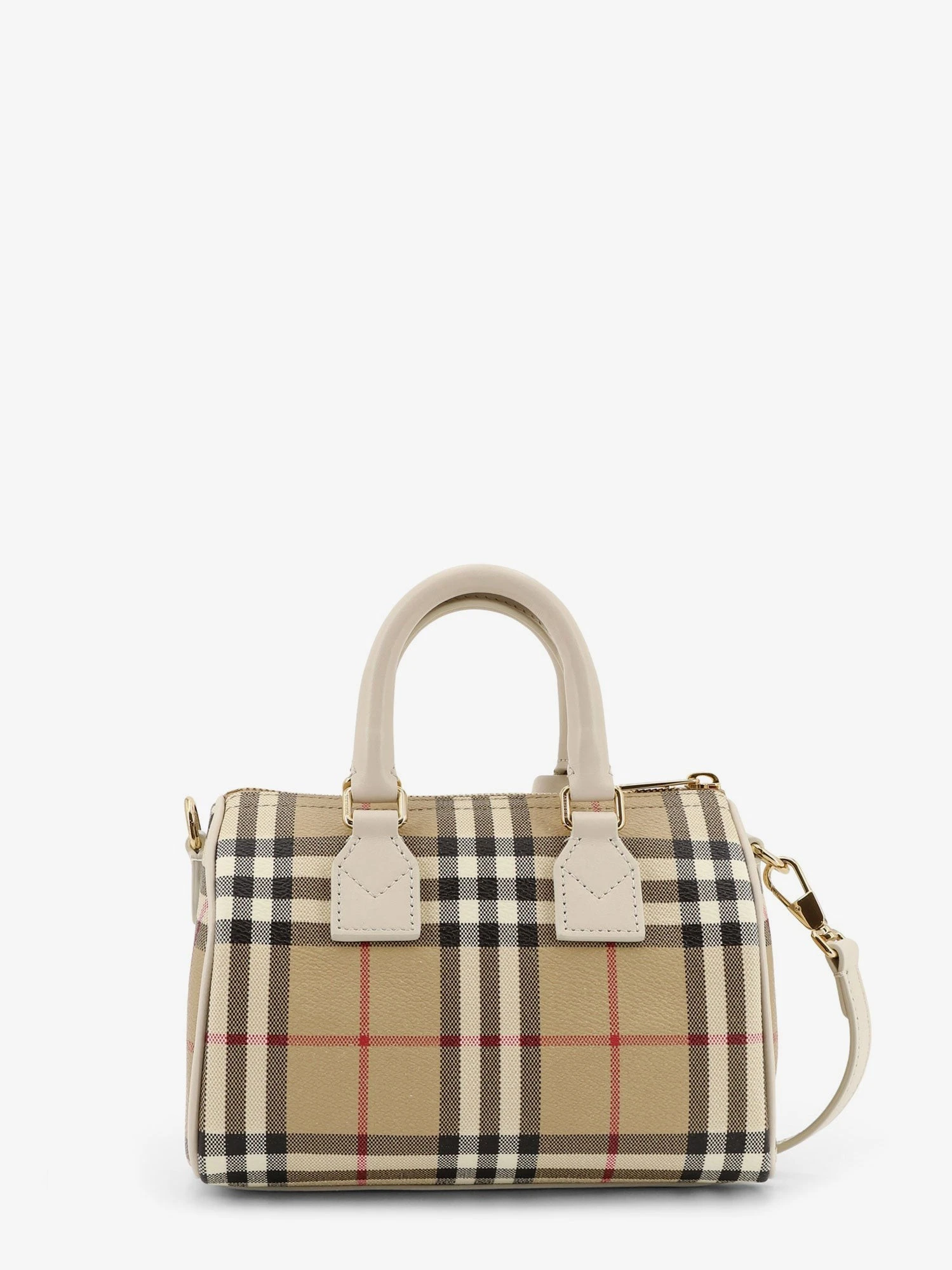 Bowling coated canvas crossbody bag with check motif.webp