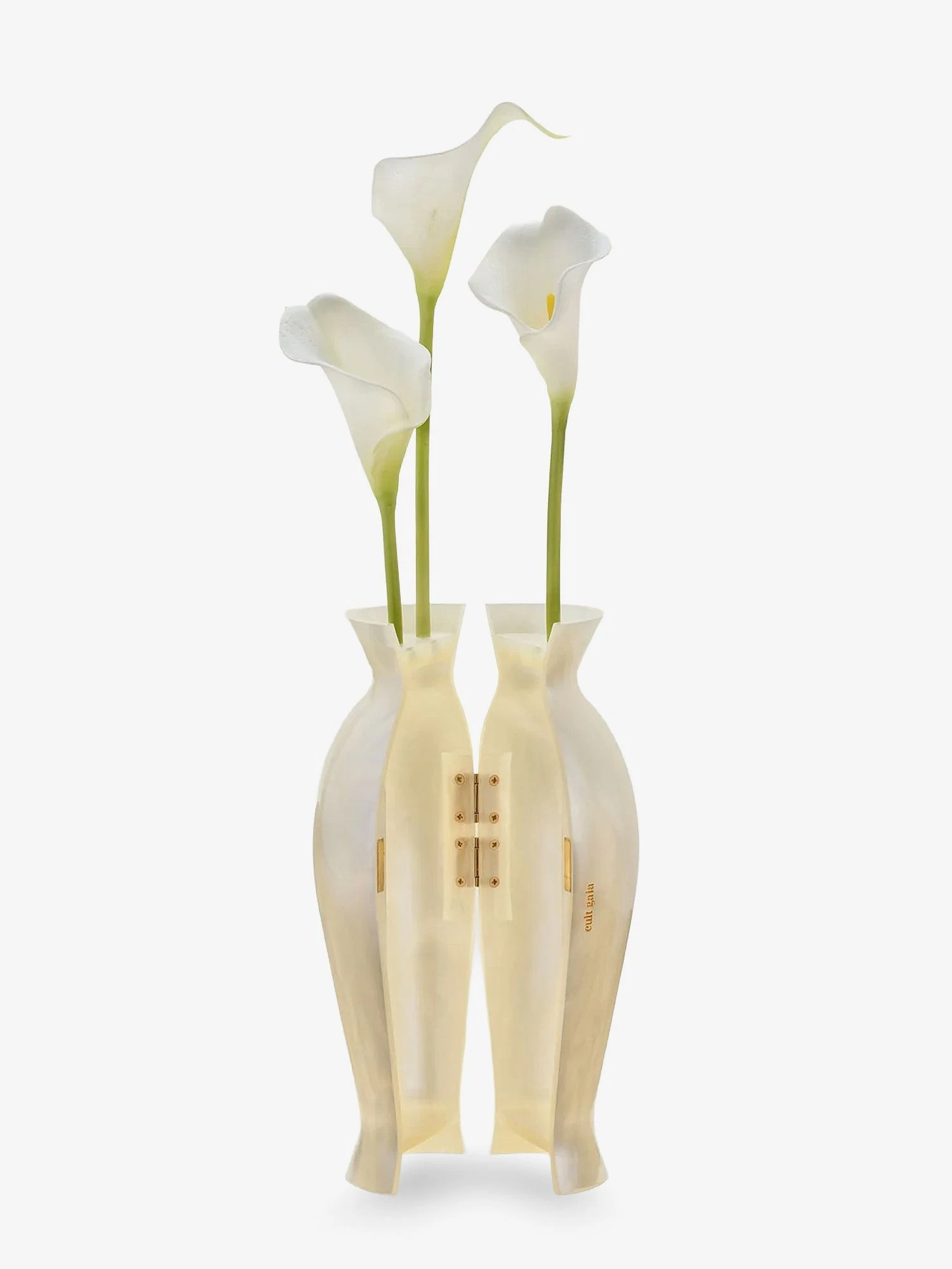 Florence acrylic clutch bag with marbled effect and calla lily detail.webp