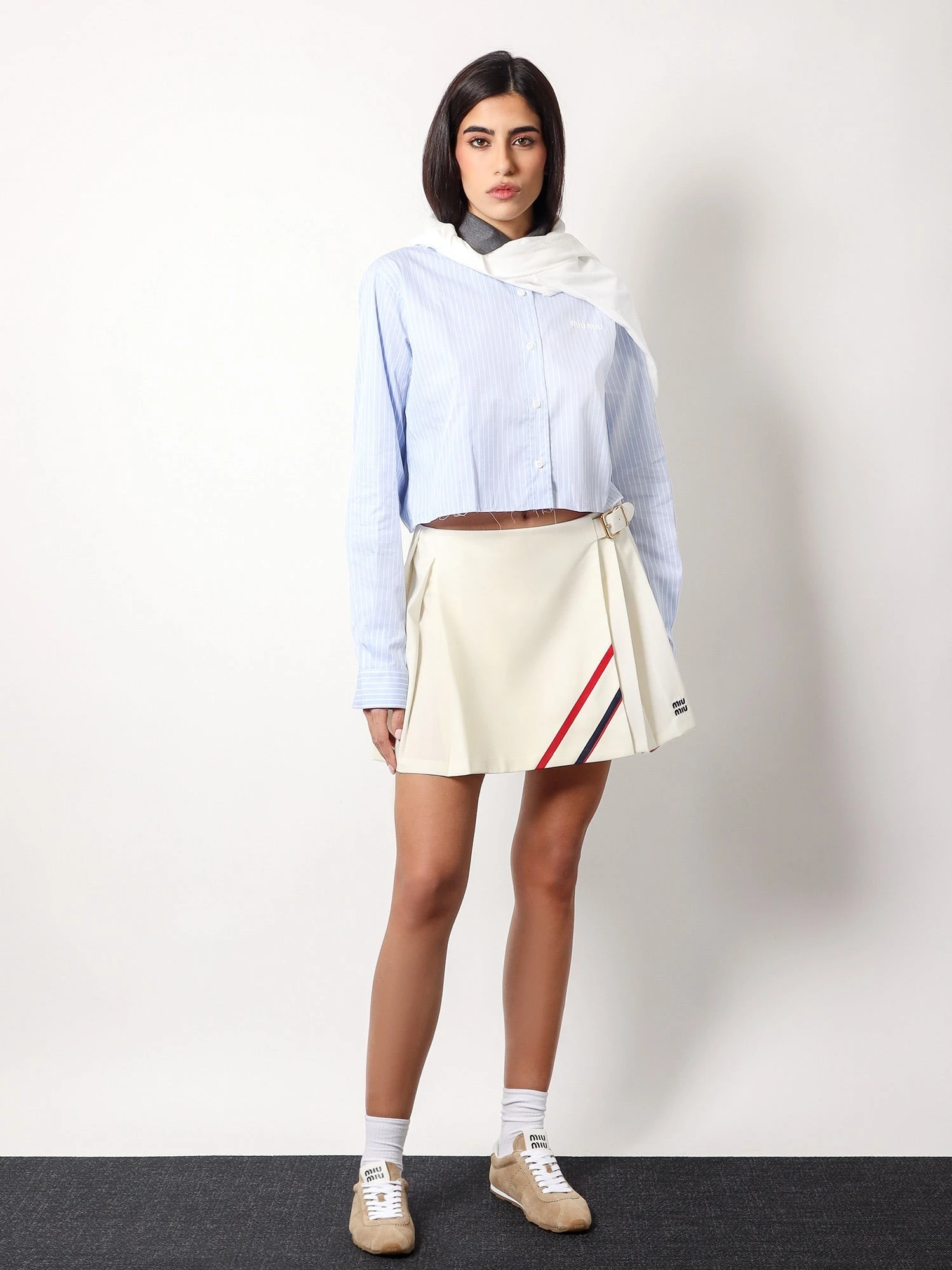 Plissé wool and mohair skirt.webp