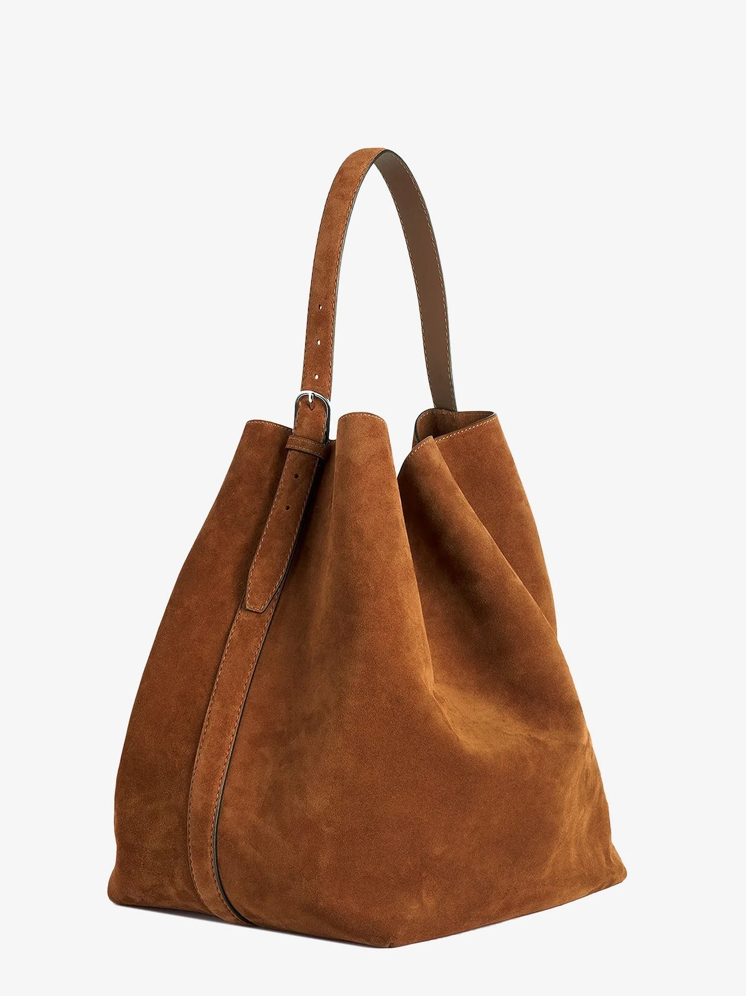 Suede Belted Tote shoulder bag.webp