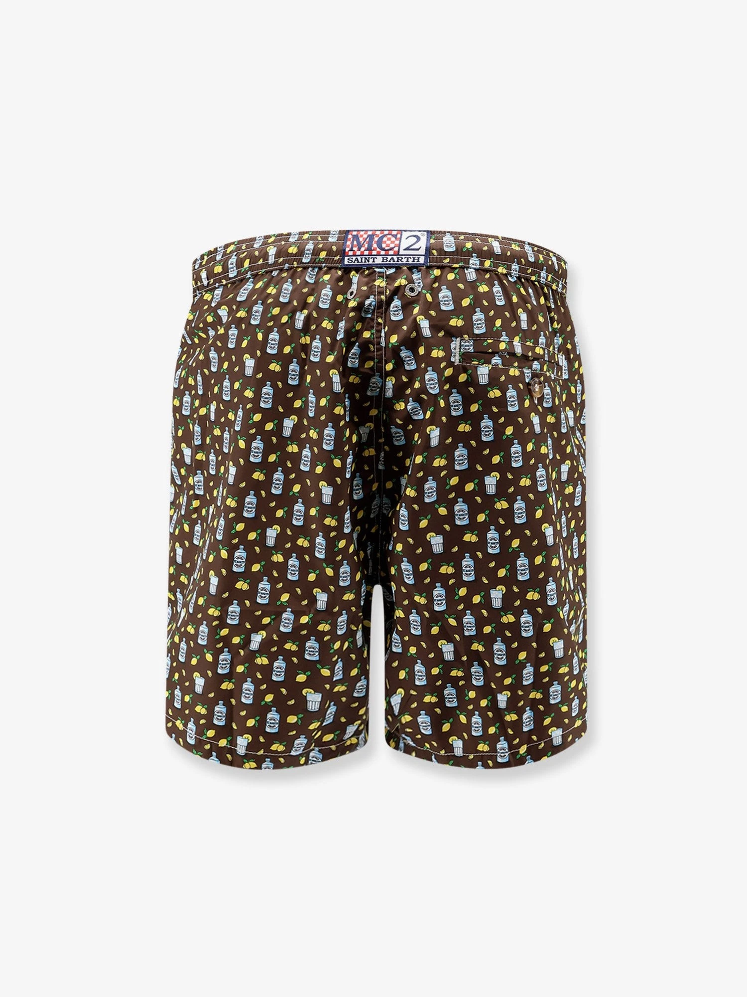Nylon swim shorts with all-over micro pattern.webp