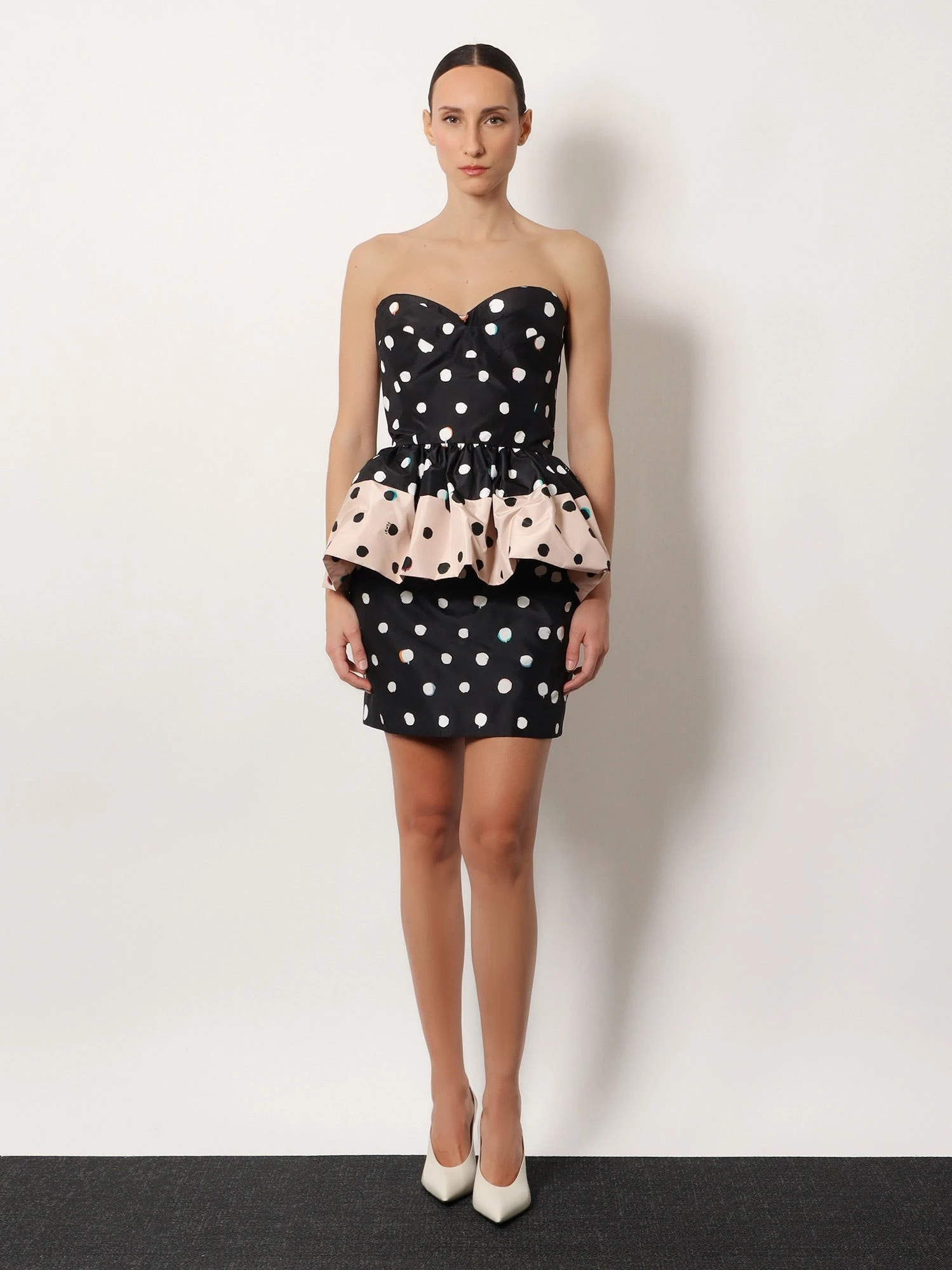 Falena Dots taffeta' bustier dress.webp