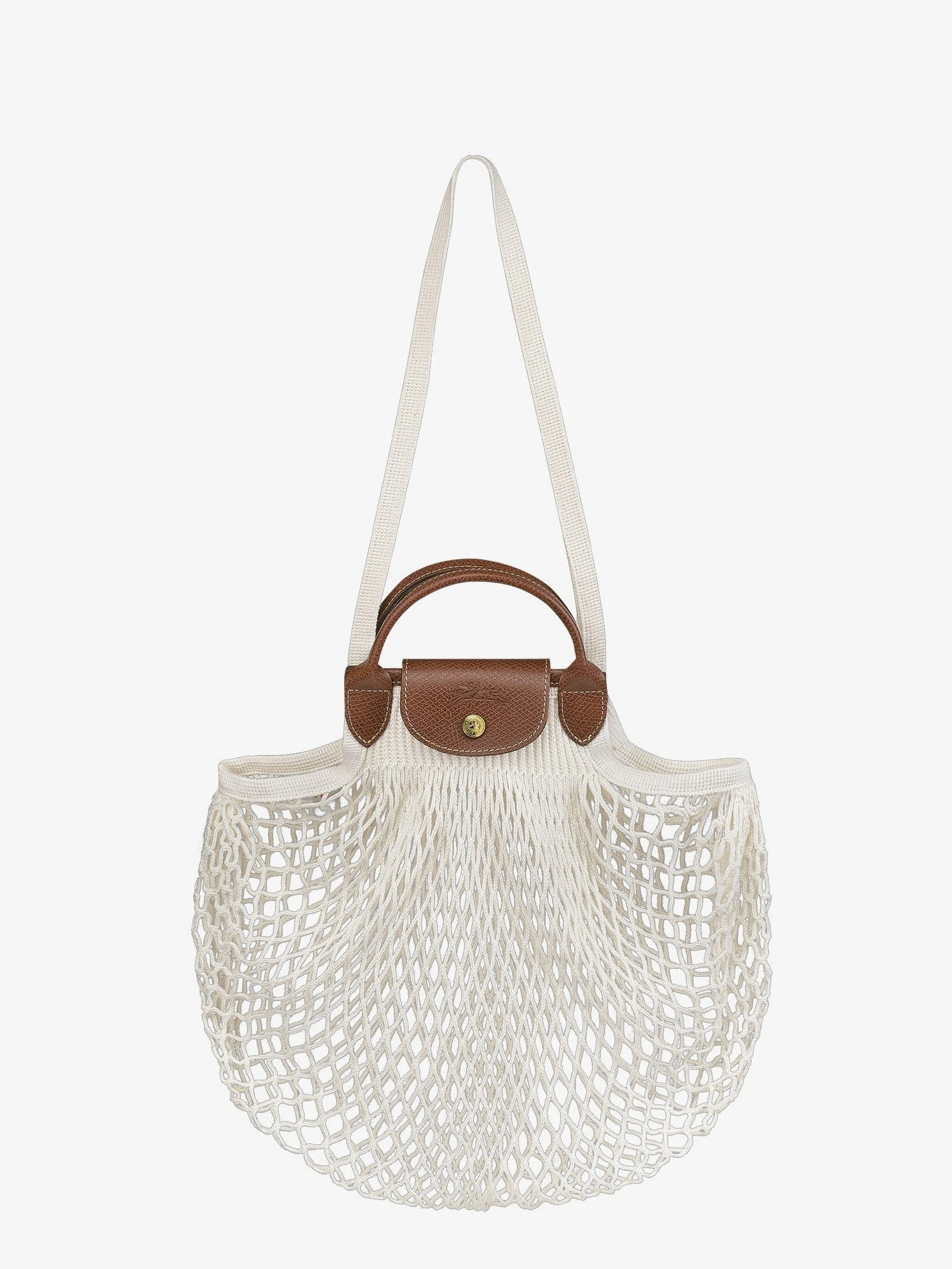 Le Pliage Filet L mesh and leather shoulder bag.webp