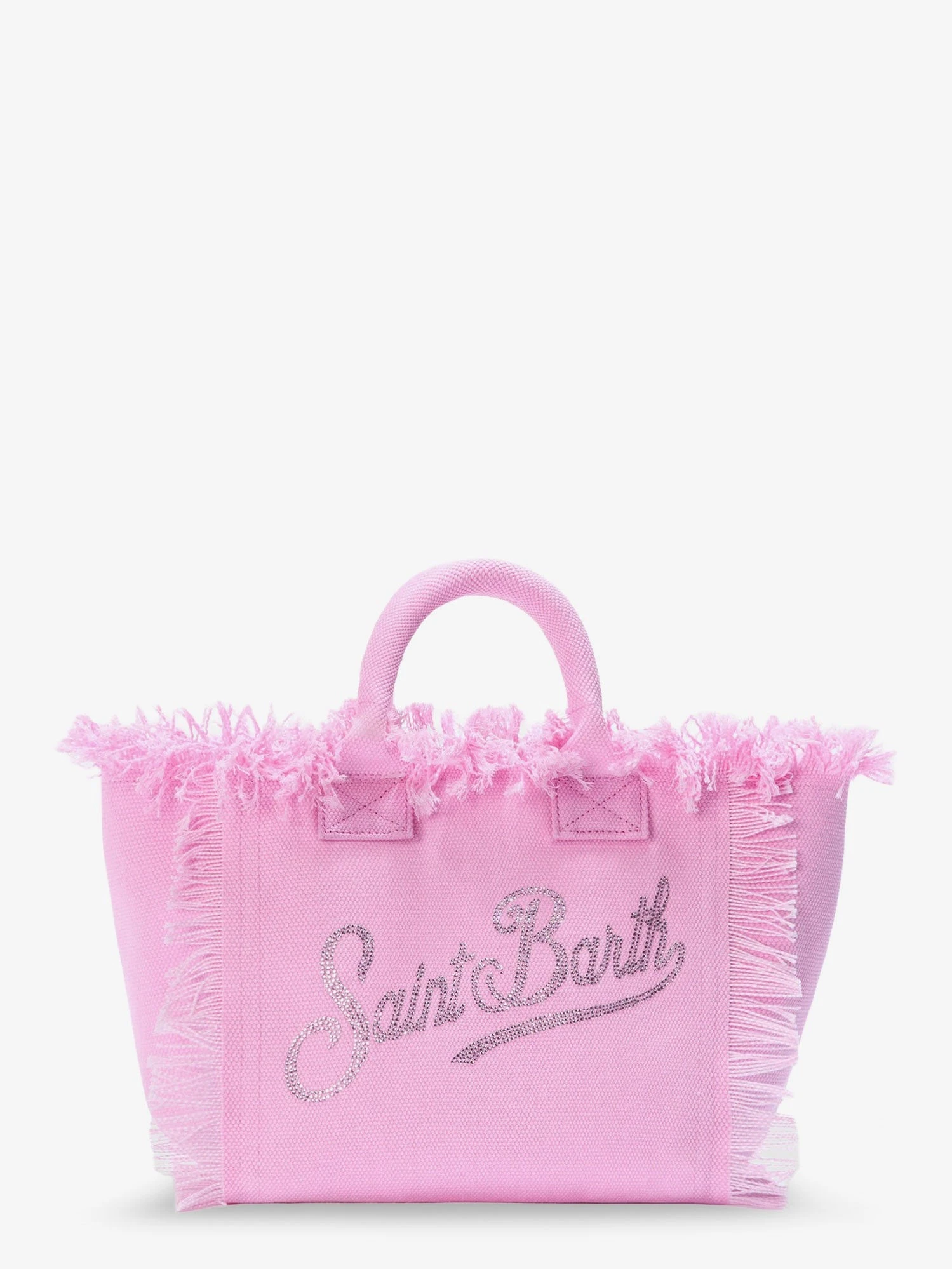 Colette canvas shoulder bag with rhinestone logo on the front.webp