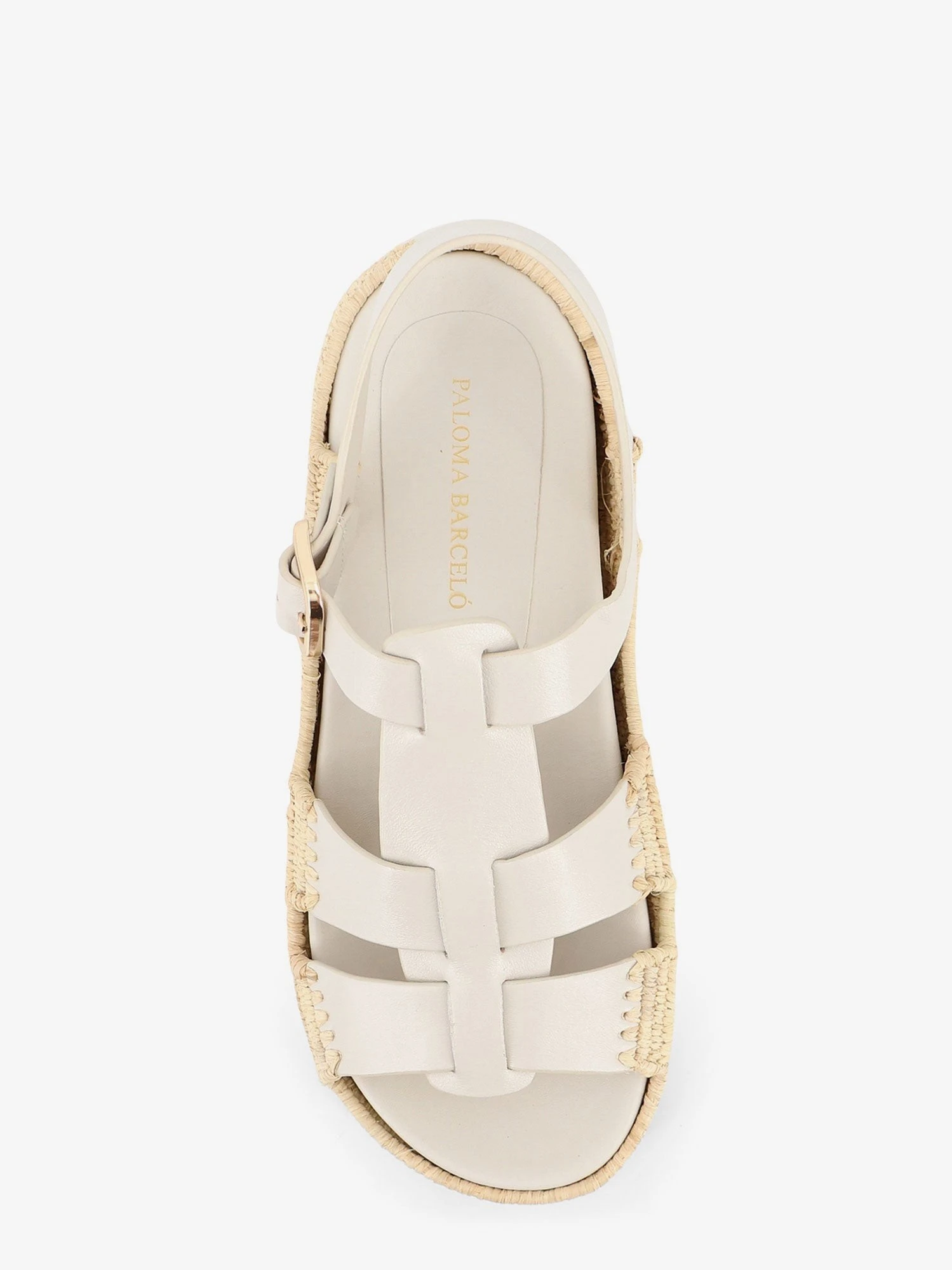 Yuka leather sandals with woven raffia sole.webp