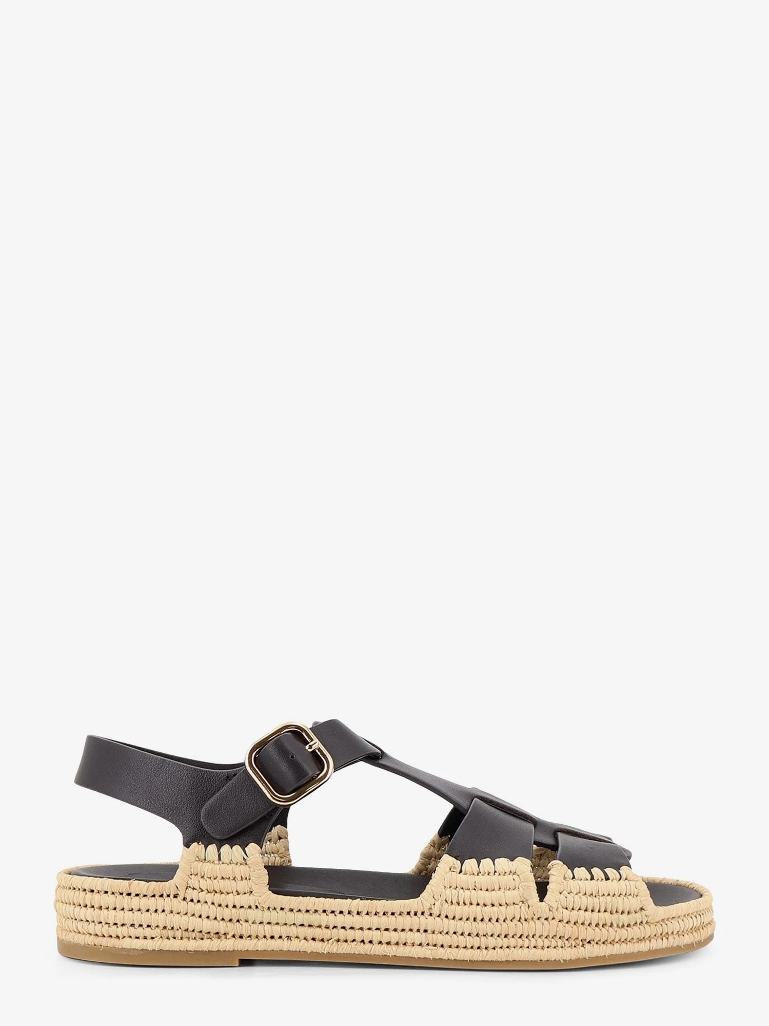Yuka leather sandals with woven raffia sole.webp