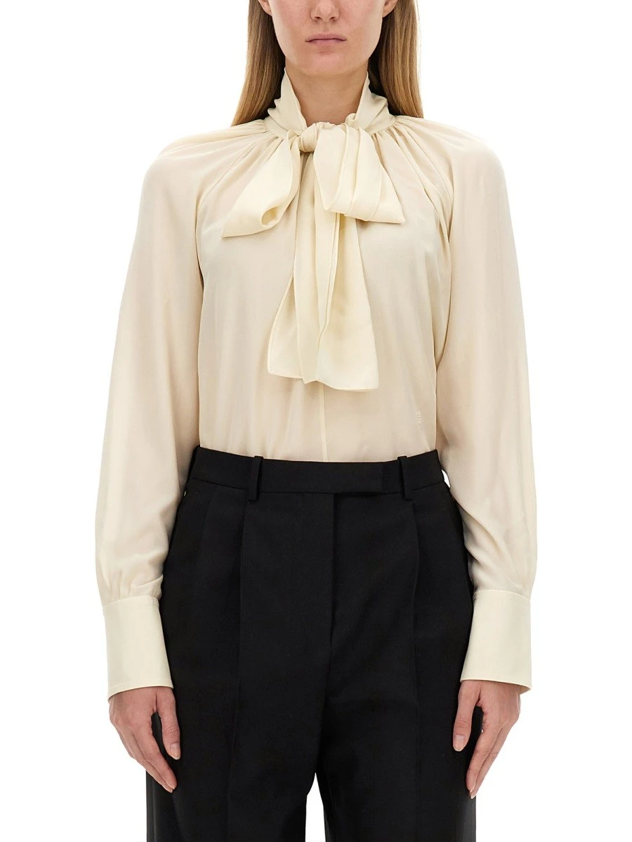 SILK SHIRT WITH LAVALLIÉRE COLLAR.webp