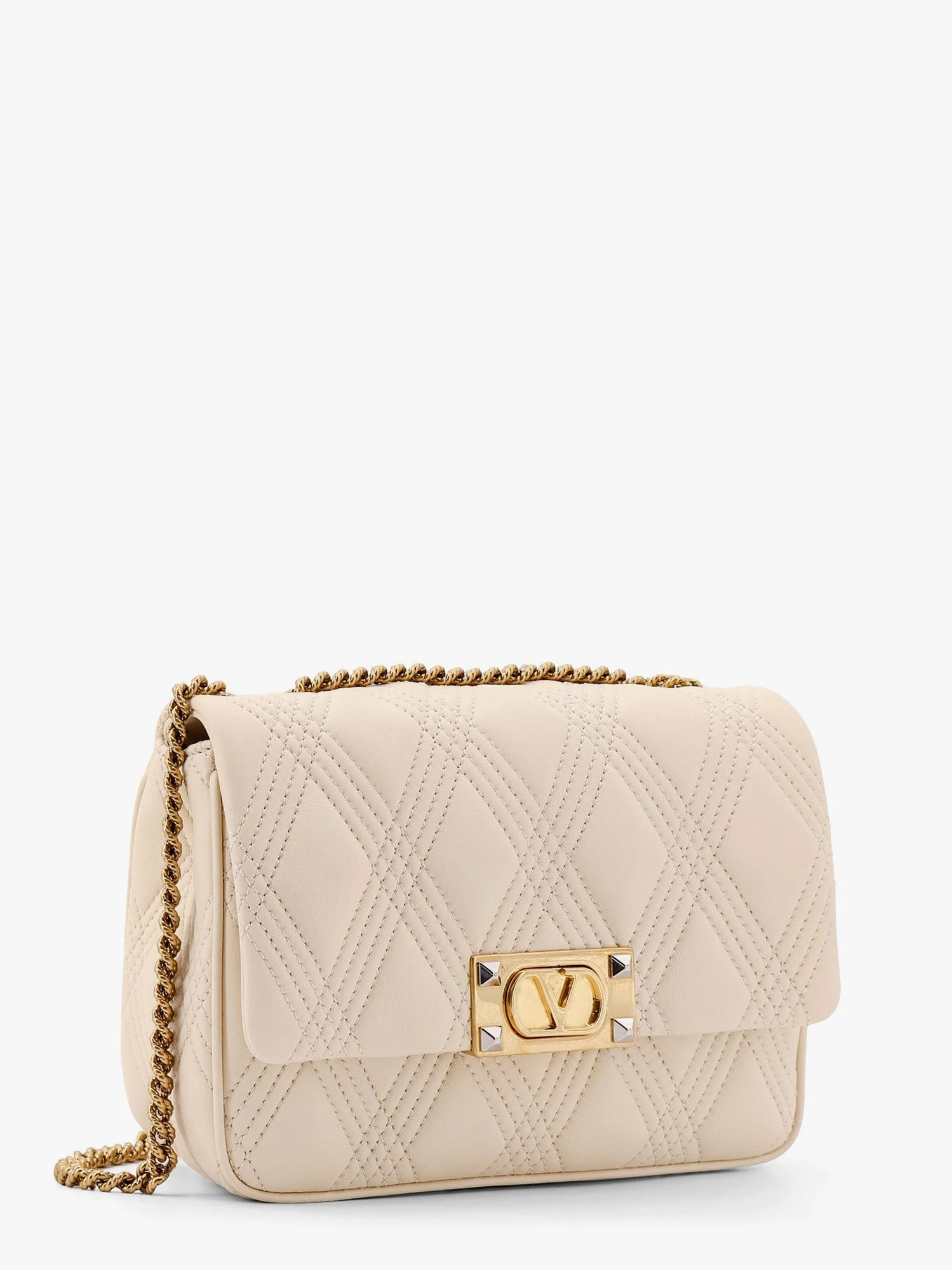 Valentino garavani quiltie 67 leather medium shoulder bag with chain.webp