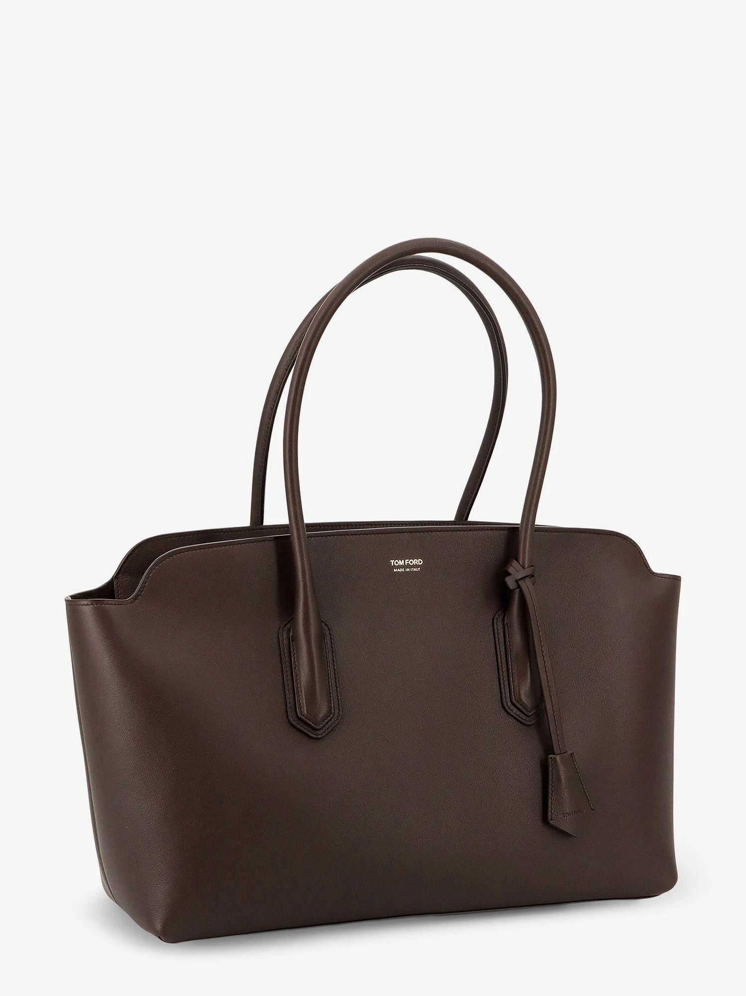 Leather shoulder bag with logo.webp