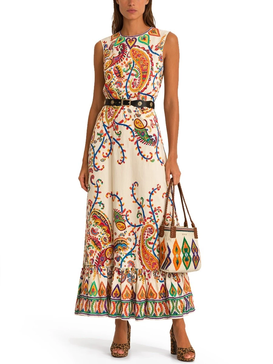 LONG DRESS WITH FLORAL PAISLEY PRINT.webp
