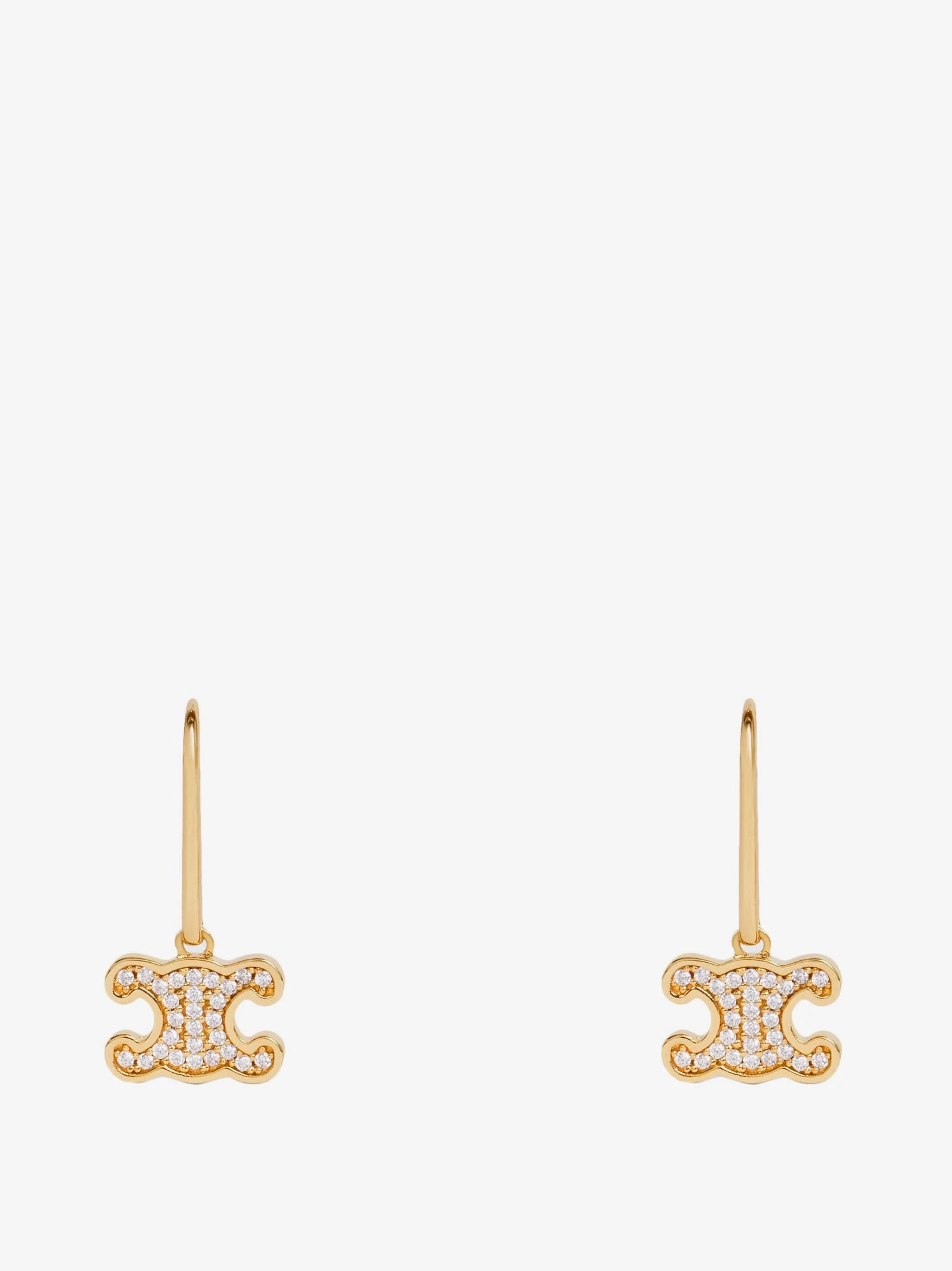 Triomphe brass earrings with rhinestones.webp