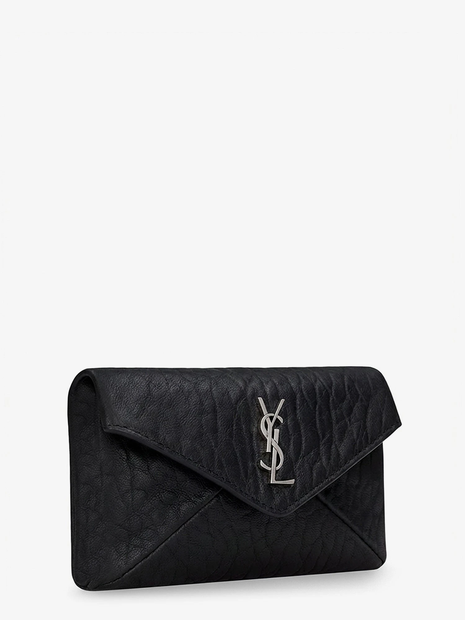 Leather Envelope card holder with Metal Cassandre logo.webp