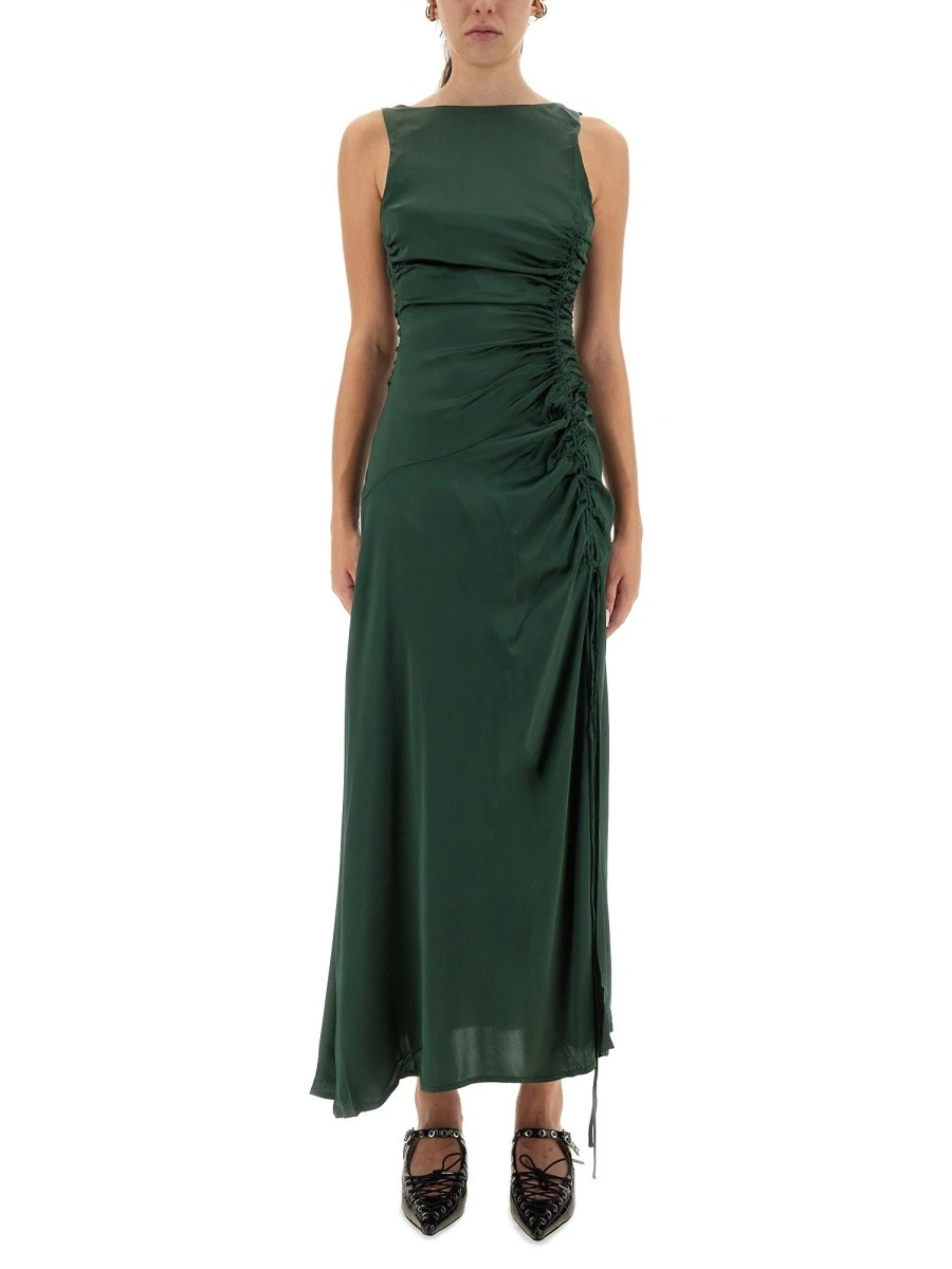 GATHERED SATIN DRESS.webp
