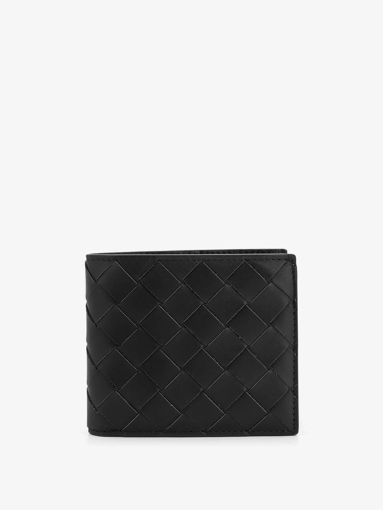 Leather wallet with Intrecciato motif.webp