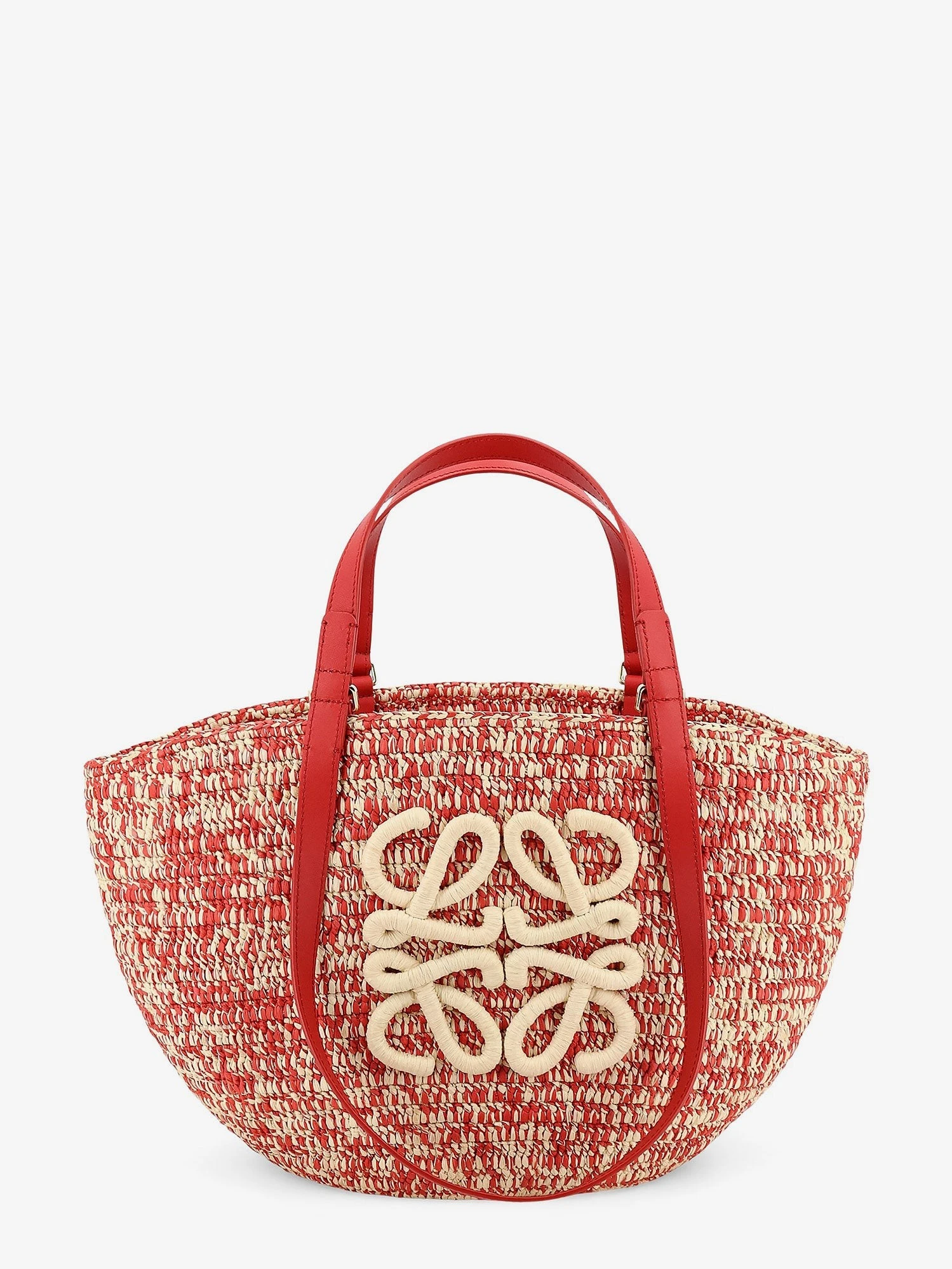 Paula's Ibiza -Medium Eclipse raffia and leather shoulder bag with 3D Anagram logo.webp